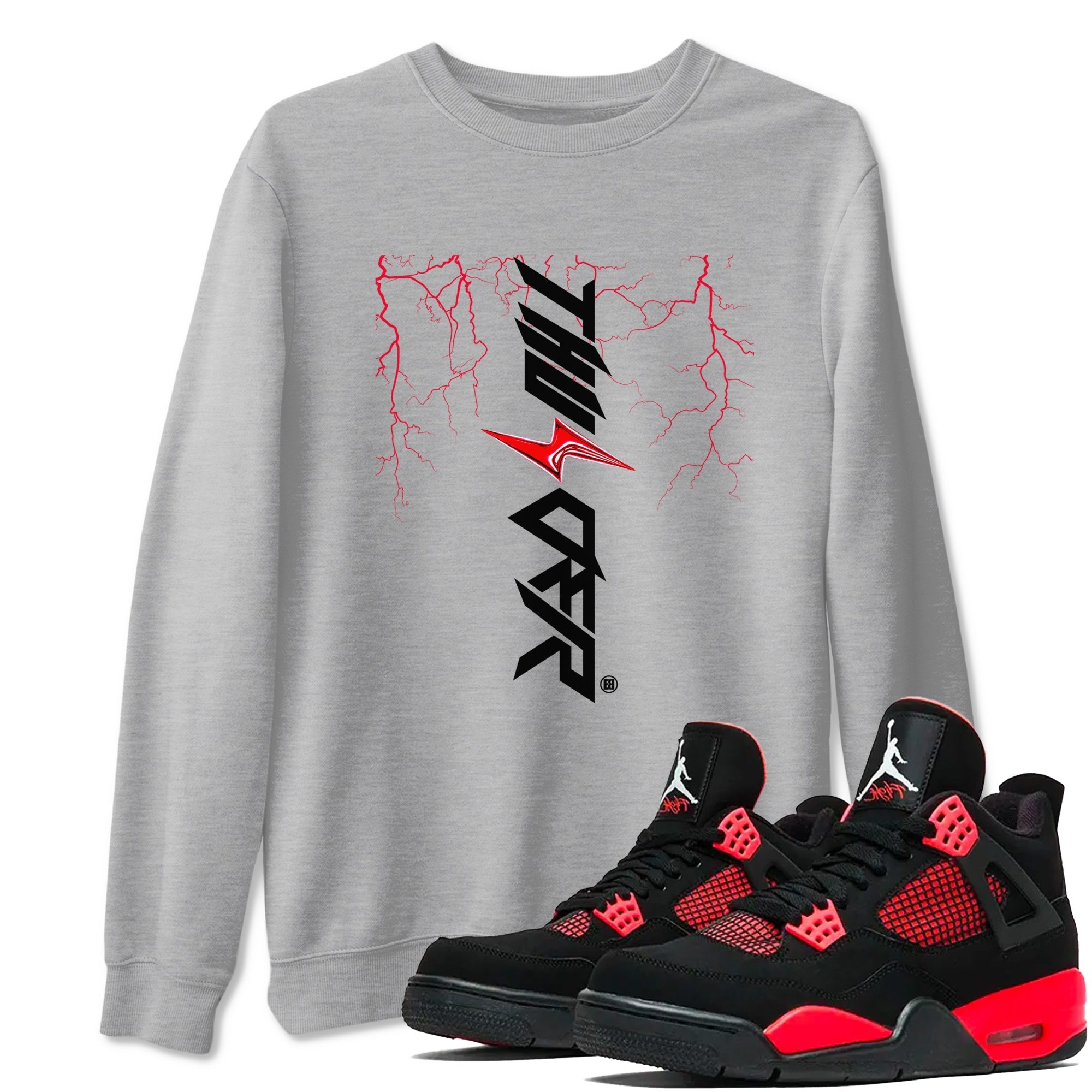 Lightning Thunder snkmatch Tees - Air Jordan 4 Red Thunder