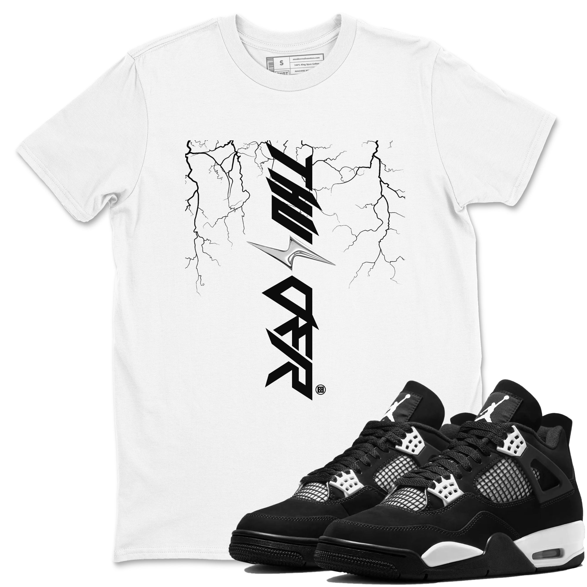 Lightning Thunder snkmatch Tees - Air Jordan 4 White Thunder