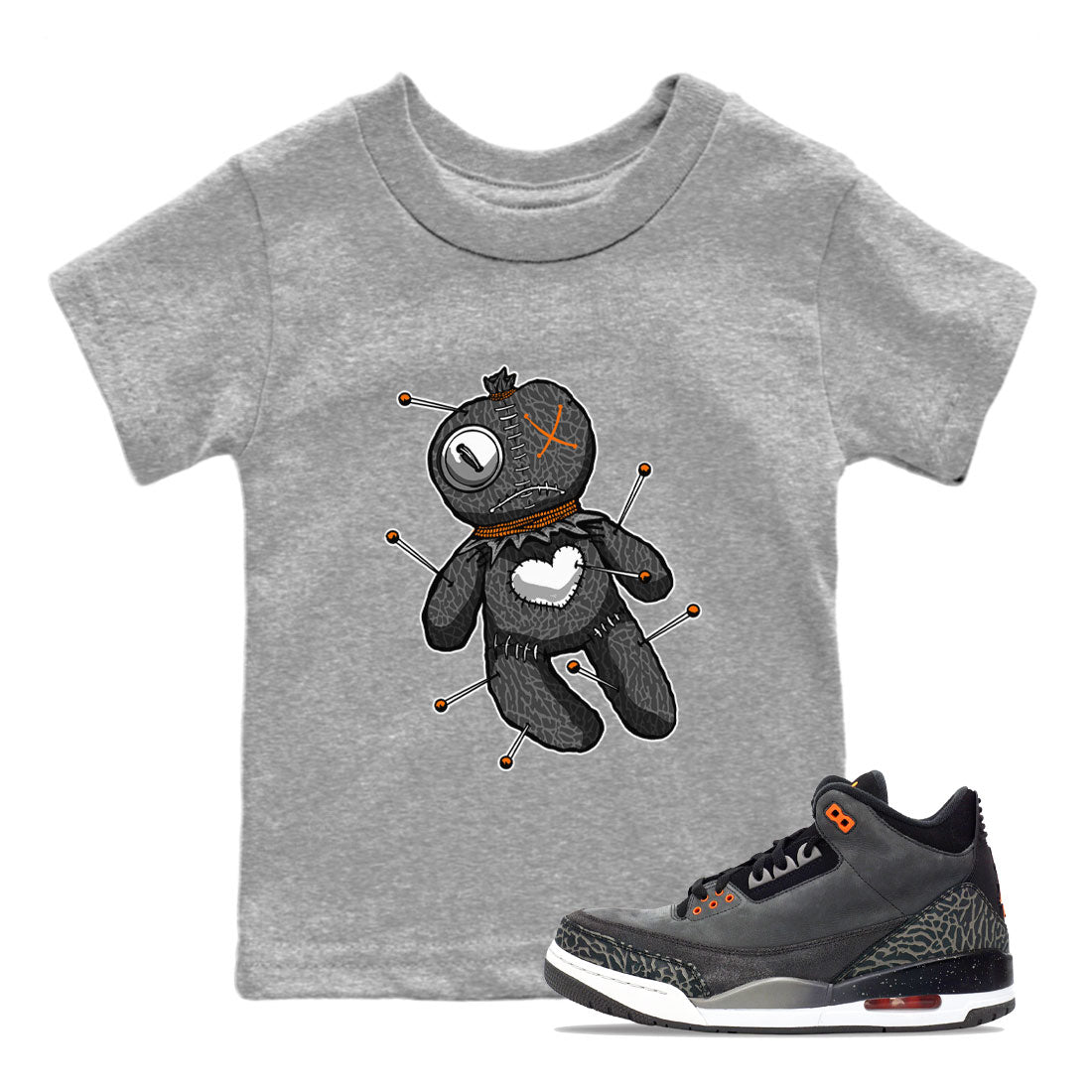 Linen Voodoo Doll snkmatch Tee Kids - Air Jordan 3 Fear
