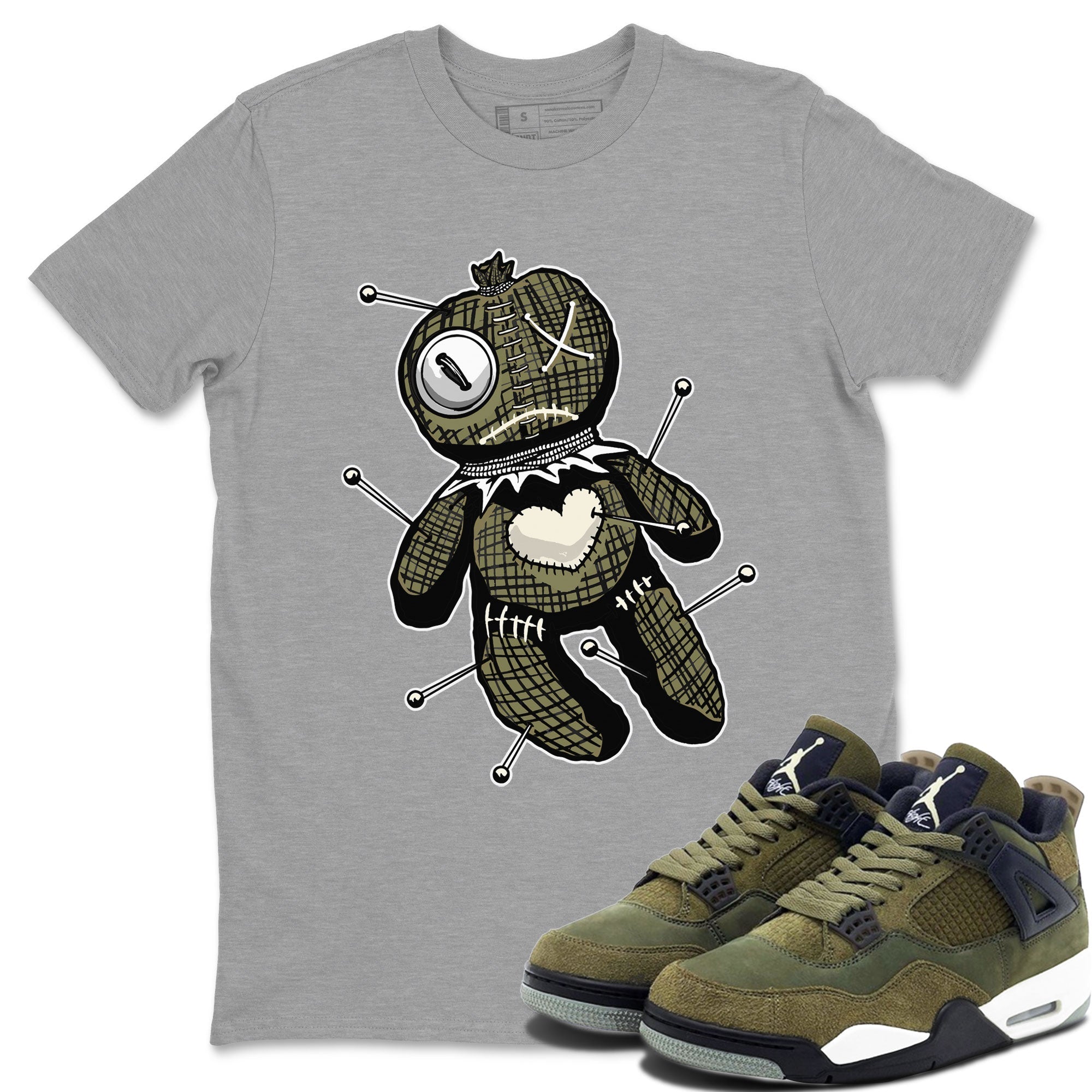 Linen Voodoo Doll snkmatch Tee - Air Jordan 4 Medium Olive