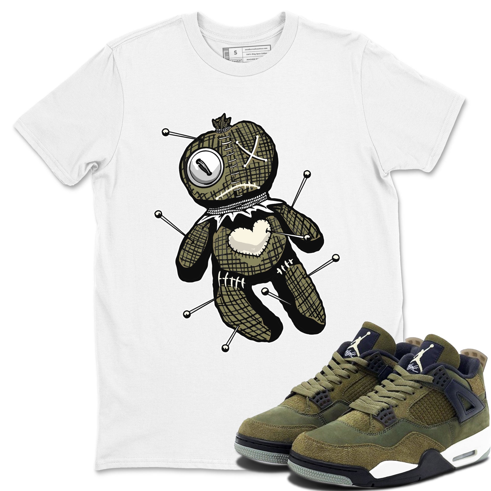 Linen Voodoo Doll snkmatch Tee - Air Jordan 4 Medium Olive