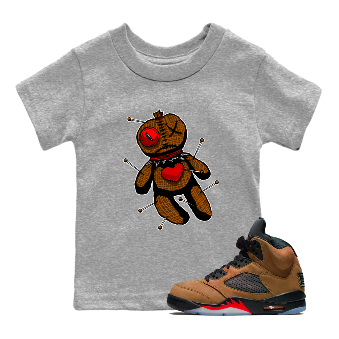Linen Voodoo Doll snkmatch Tees Kids - Air Jordan 5 Archaeo Brown