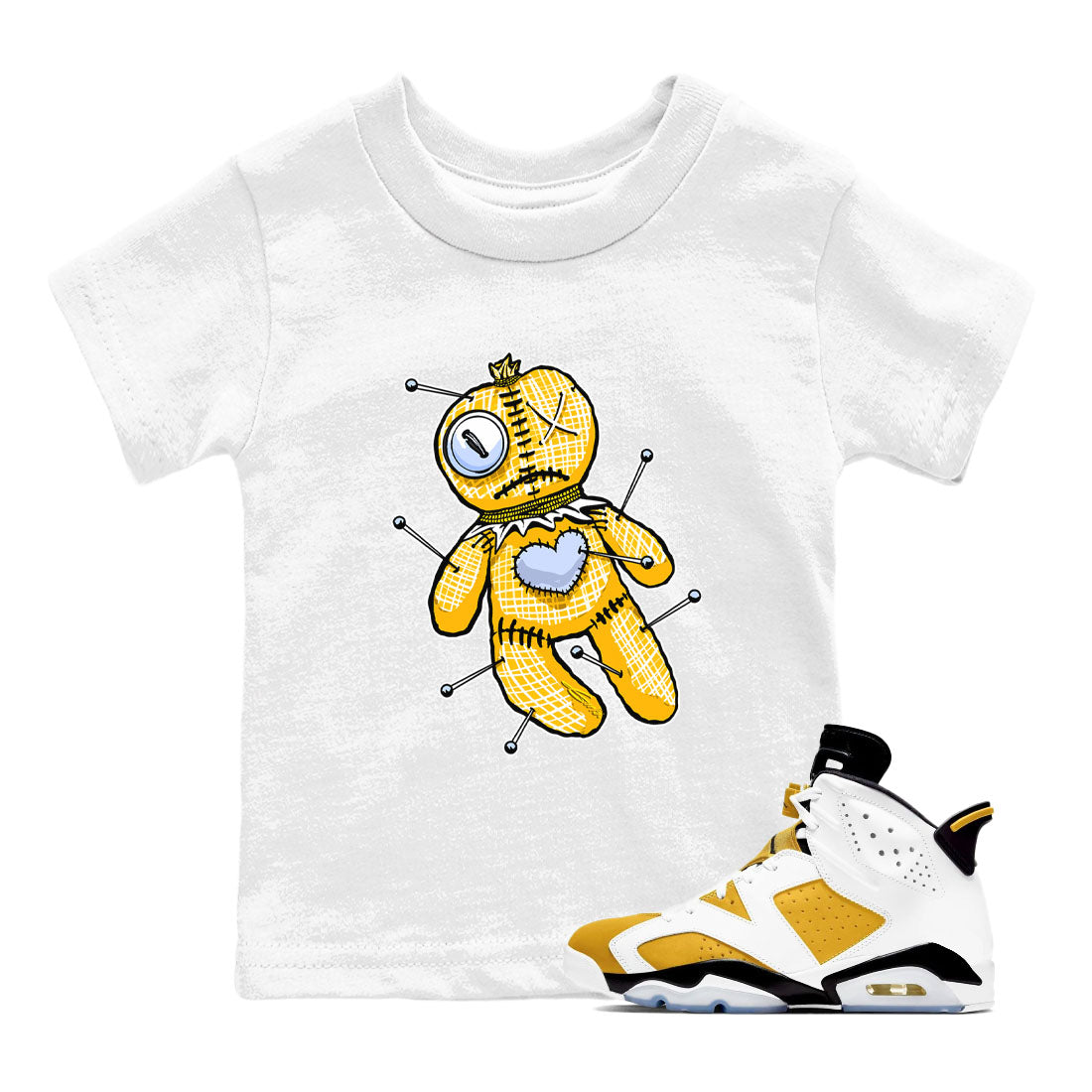 Linen Voodoo Doll snkmatch Tees Kids - Air Jordan 6 Yellow Ochre