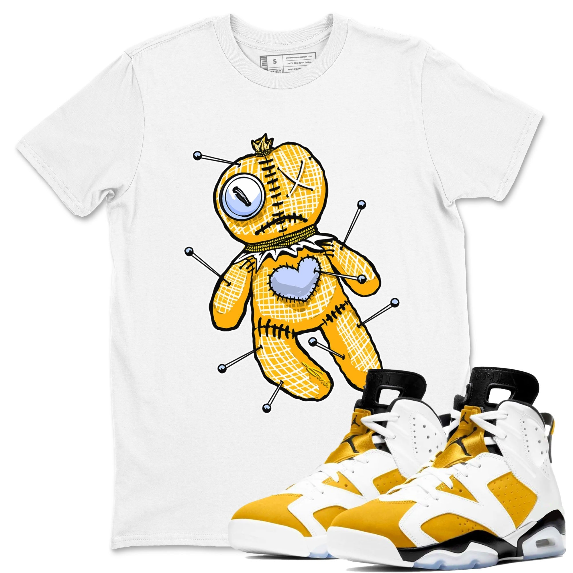 Linen Voodoo Doll snkmatch Tees - Air Jordan 6 Yellow Ochre