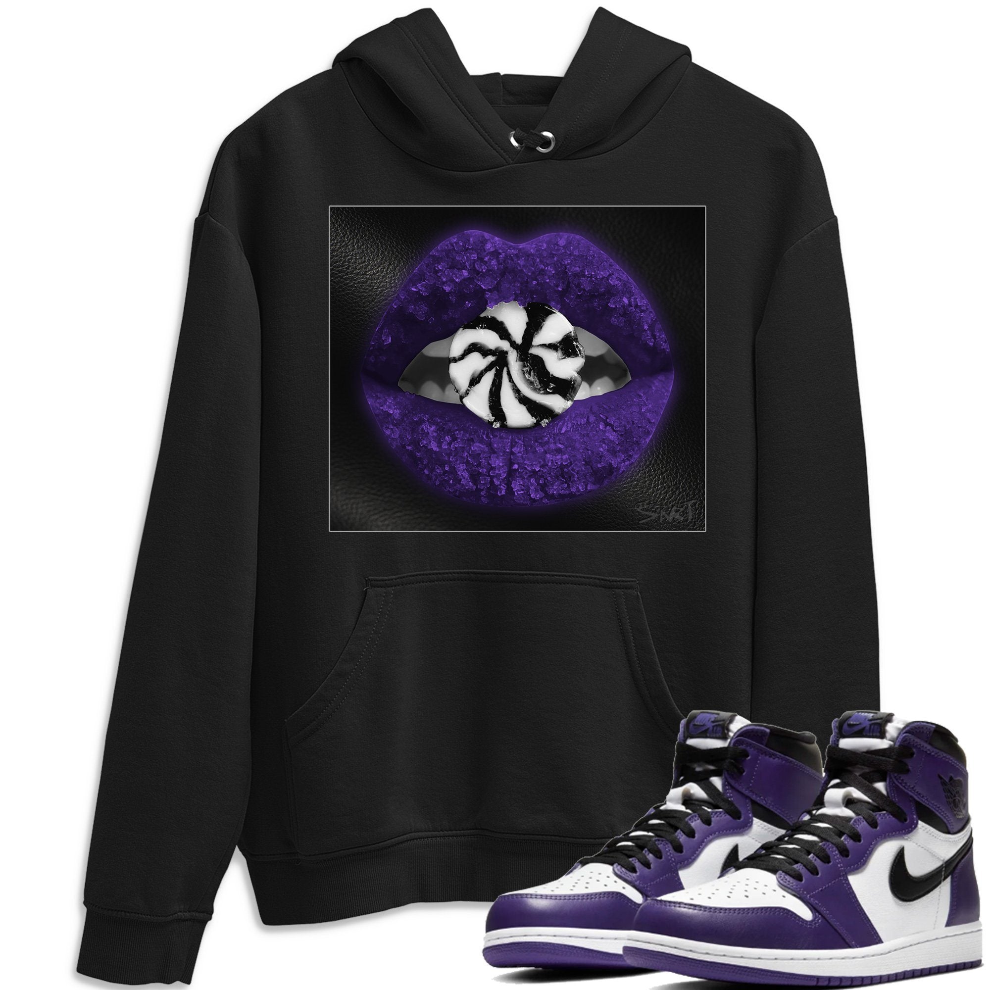 Lips Candy Unisex Tops - Air Jordan 1 Court Purple