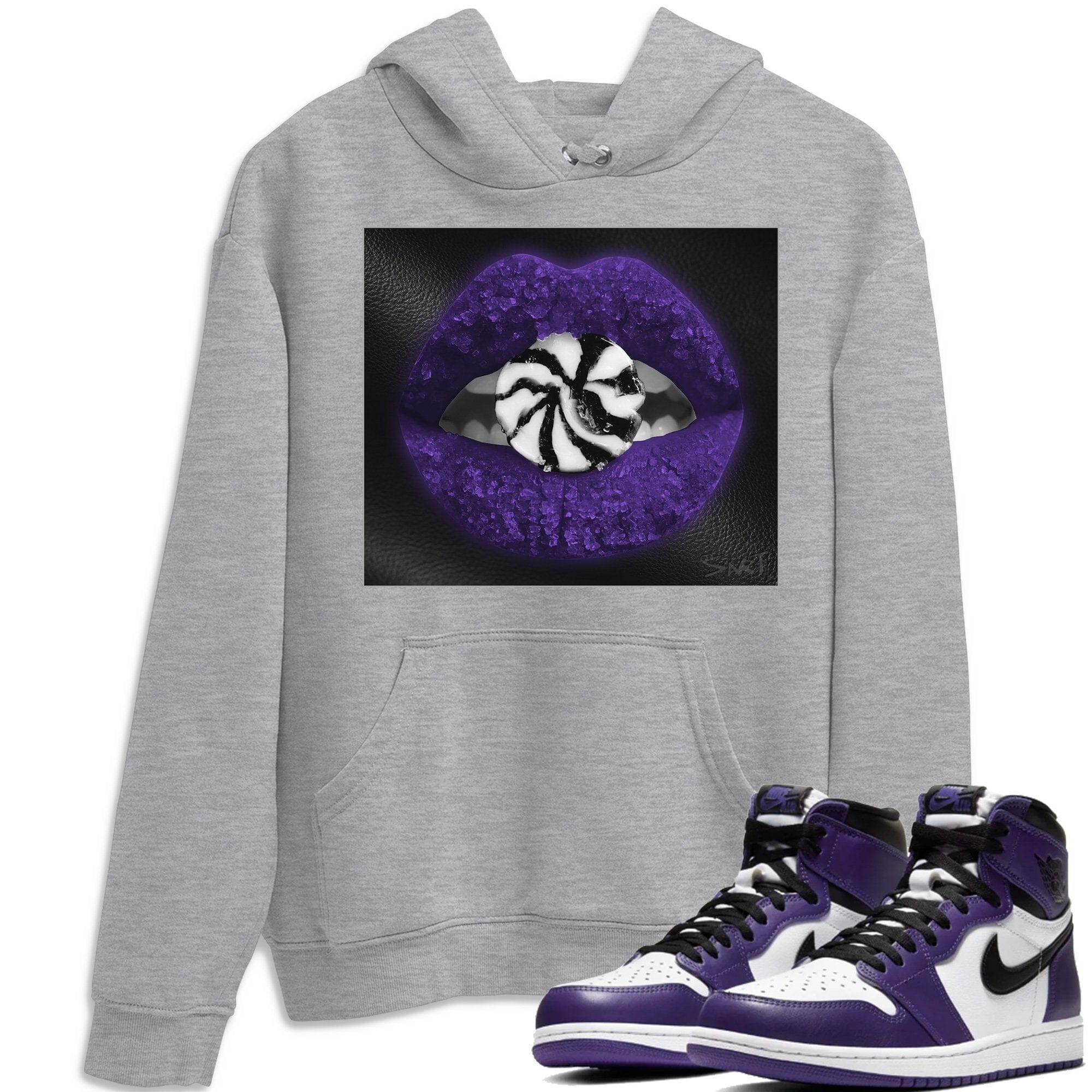 Lips Candy Unisex Tops - Air Jordan 1 Court Purple