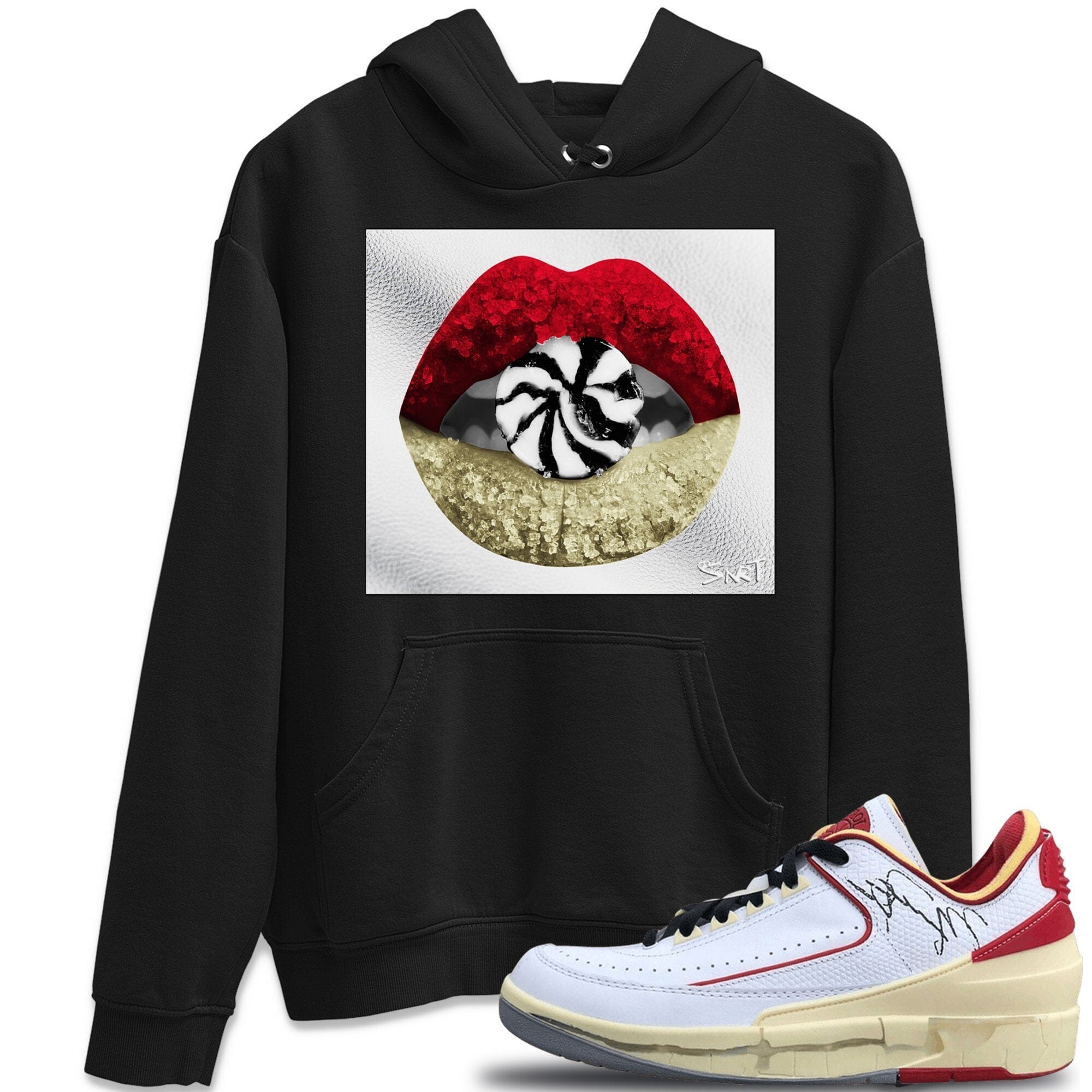 Lips Candy Unisex Tops - Air Jordan 2 OFF-WHITE Varsity Red
