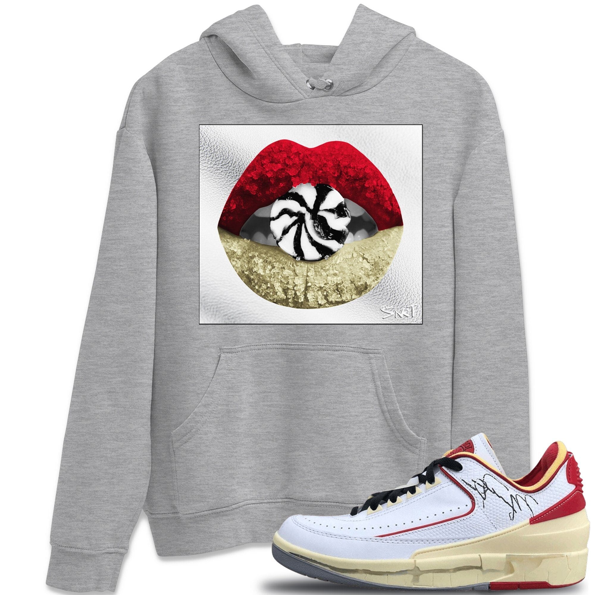Lips Candy Unisex Tops - Air Jordan 2 OFF-WHITE Varsity Red