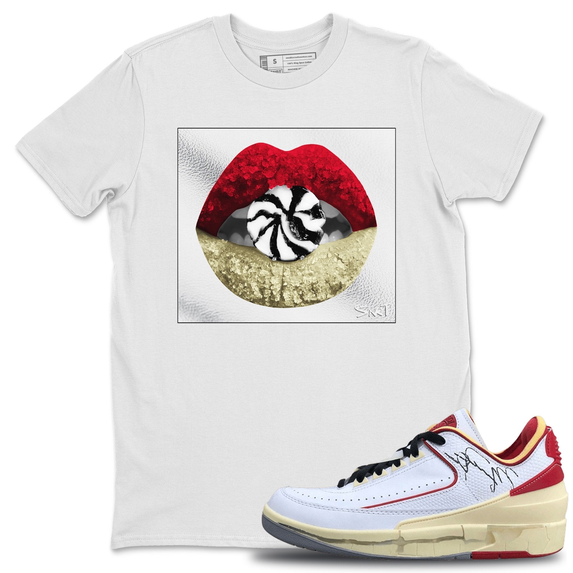 Lips Candy Unisex Tops - Air Jordan 2 OFF-WHITE Varsity Red