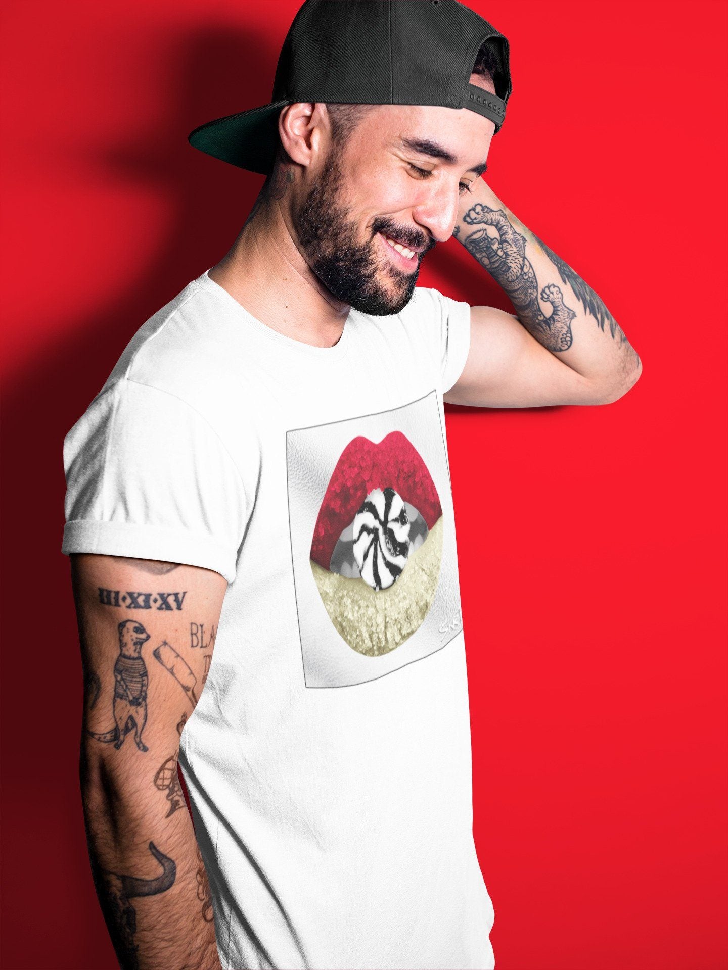 Lips Candy Unisex Tops - Air Jordan 2 OFF-WHITE Varsity Red