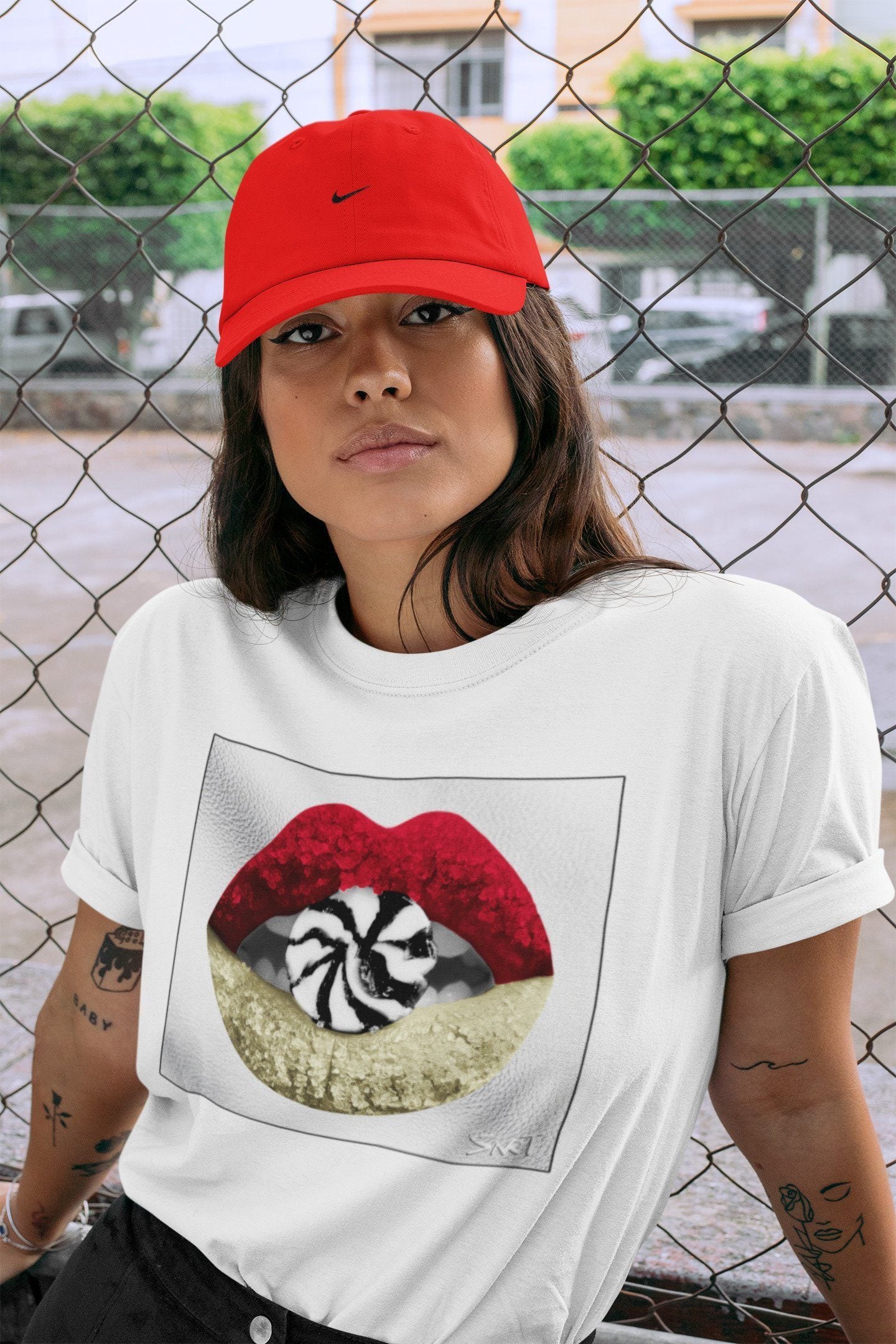 Lips Candy Unisex Tops - Air Jordan 2 OFF-WHITE Varsity Red