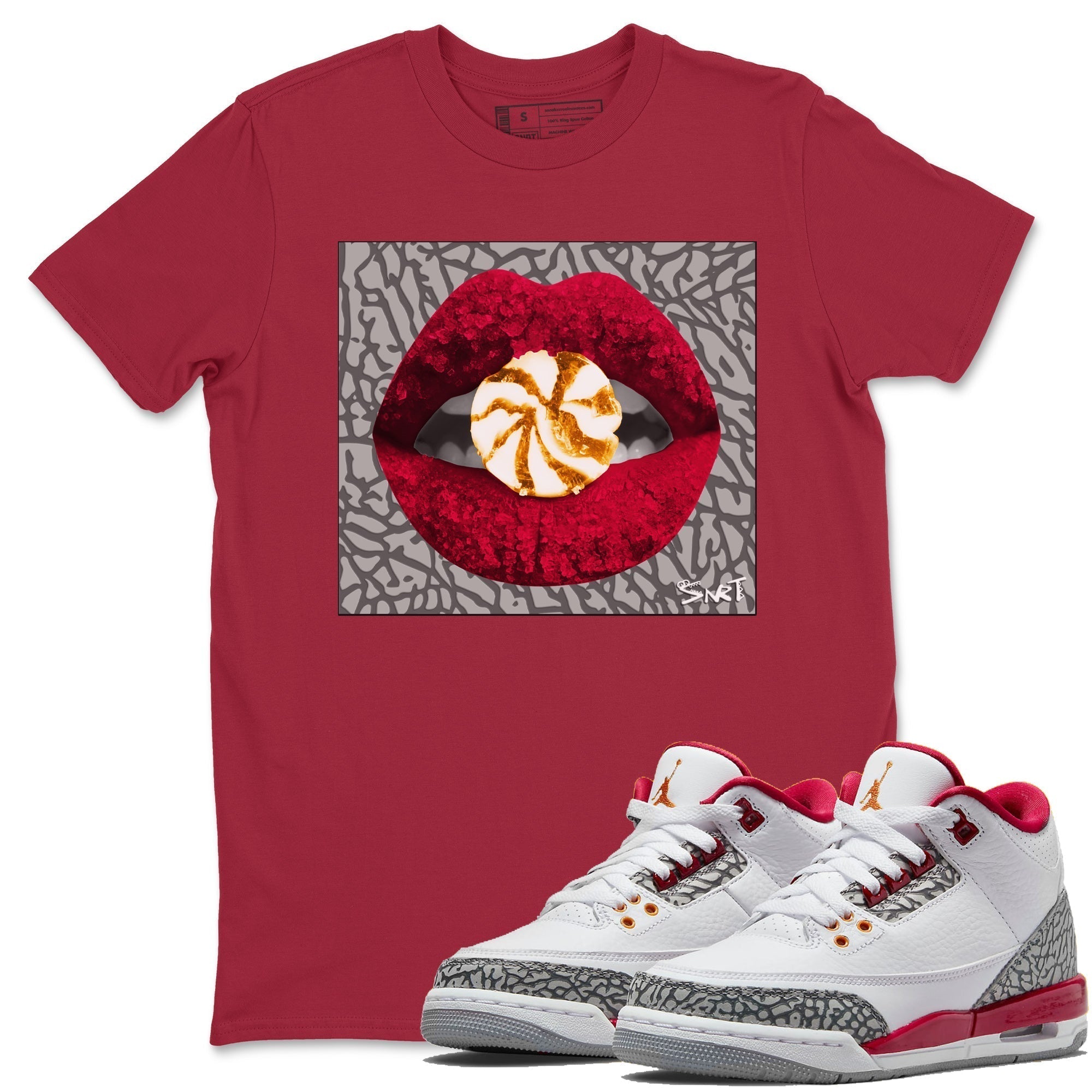 Lips Candy Unisex Tops - Air Jordan 3 Cardinal