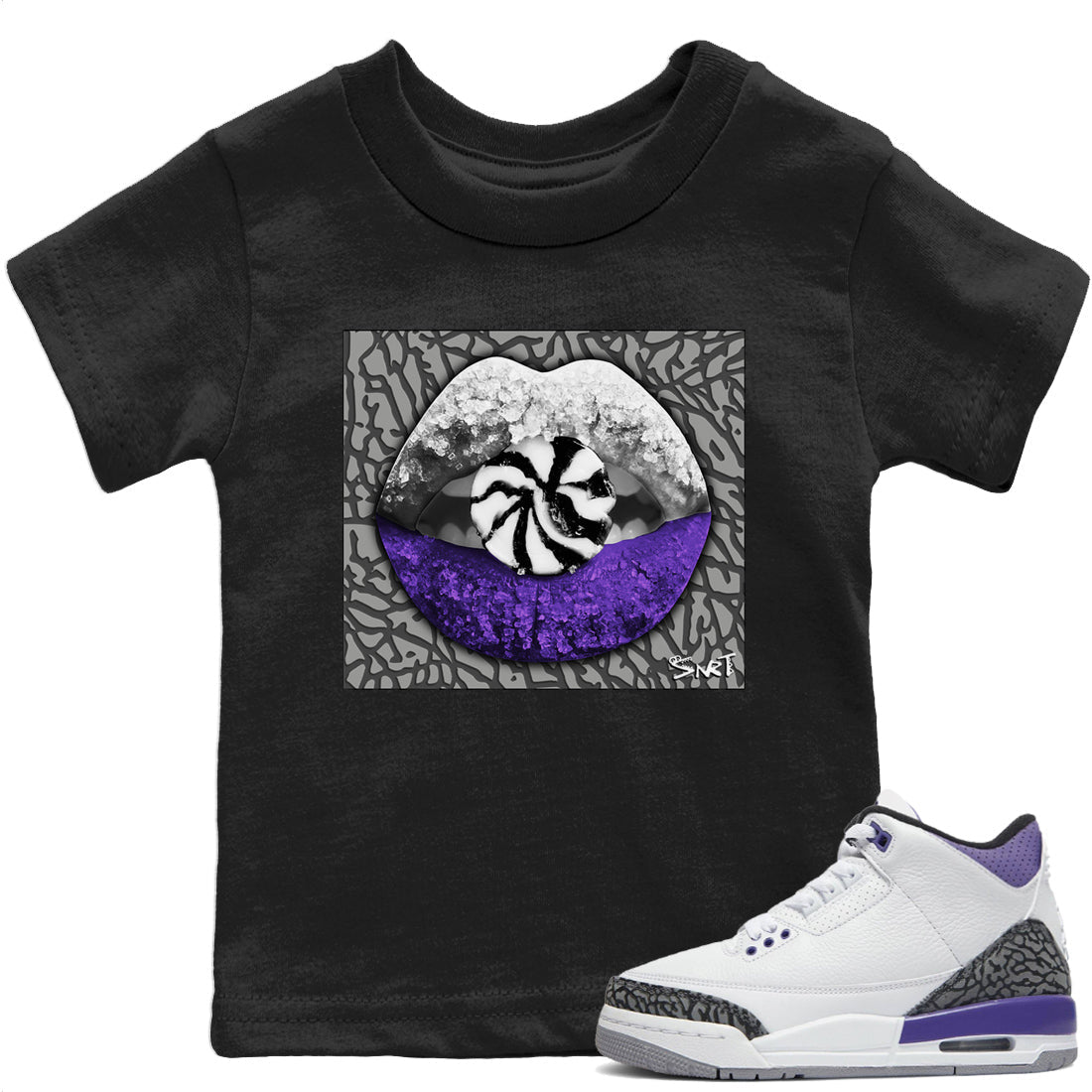 Lips Candy Kids Tops - Air Jordan 3 Dark Iris