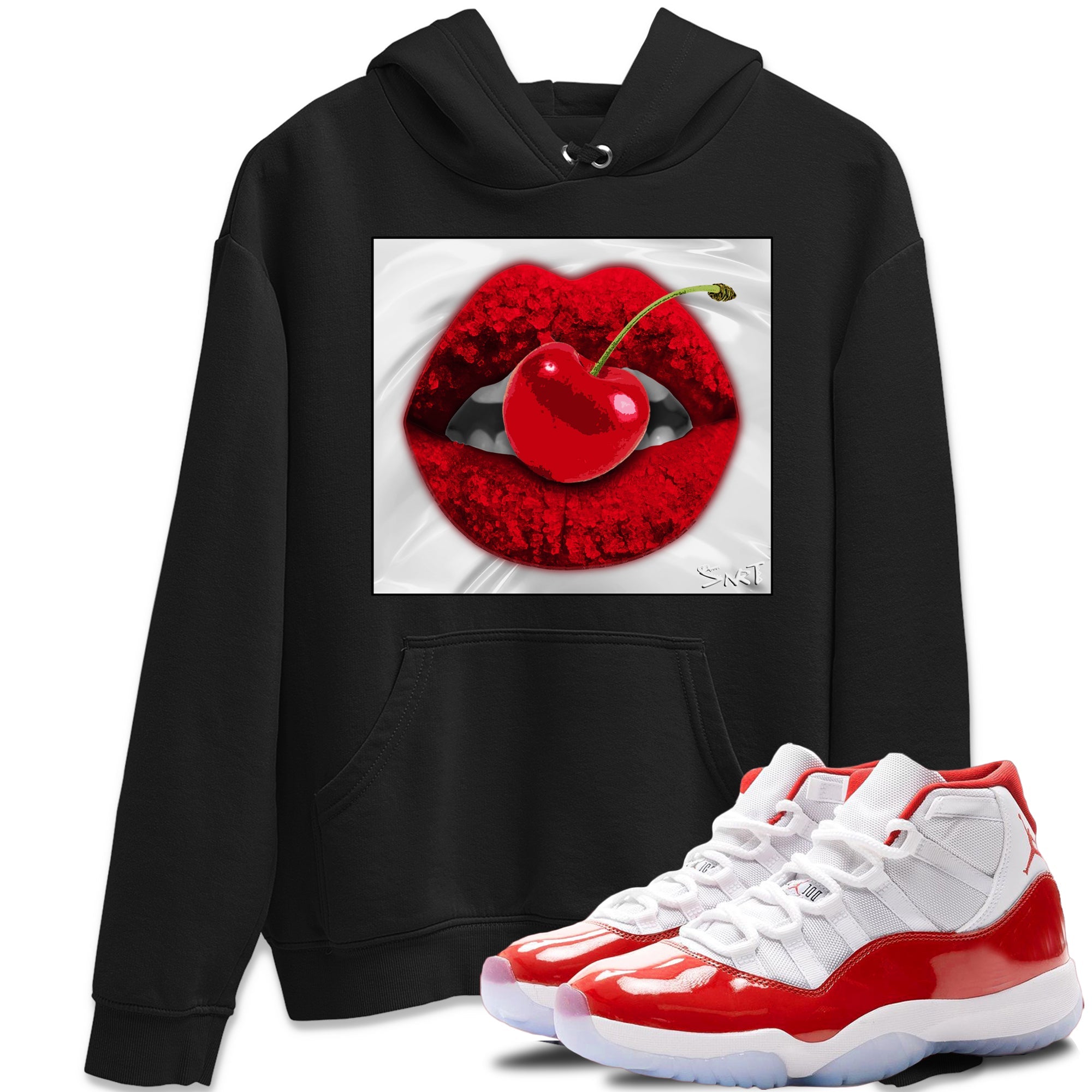 Lips Cherry Unisex Tops - Air Jordan 11 Cherry