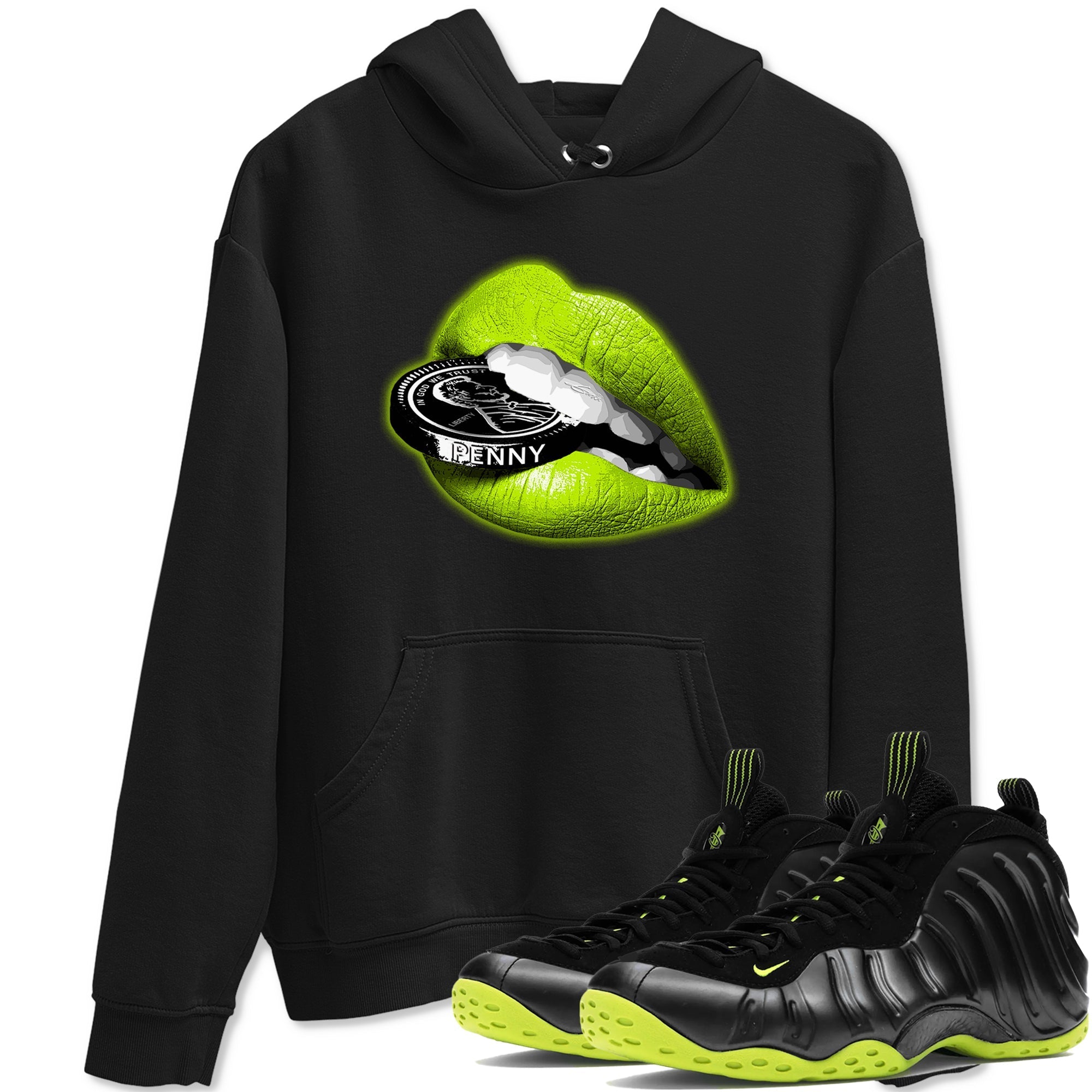 Lips Coin snkmatch Tees - Air Foamposite One Black Volt