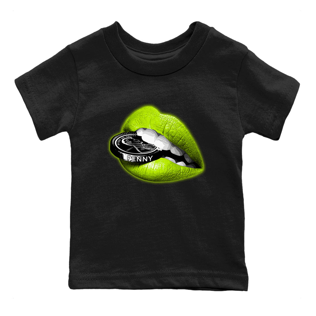 Lips Coin snkmatch Tees Kids - Air Foamposite One Black Volt