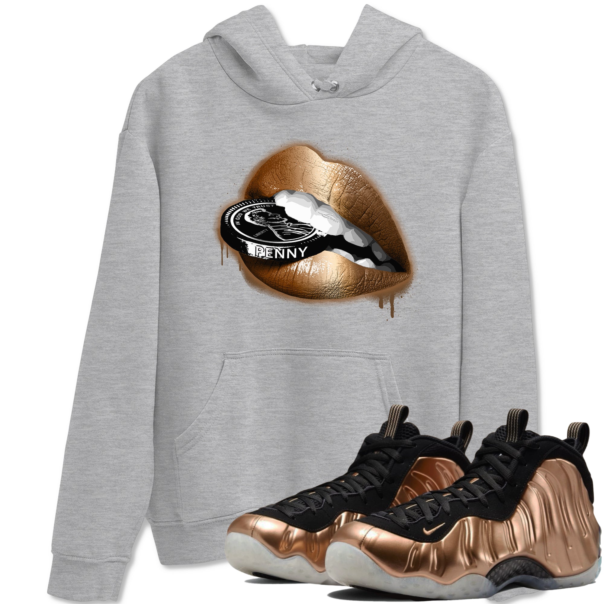 Lips Coin snkmatch Tees - Air Foamposite One Metallic Copper