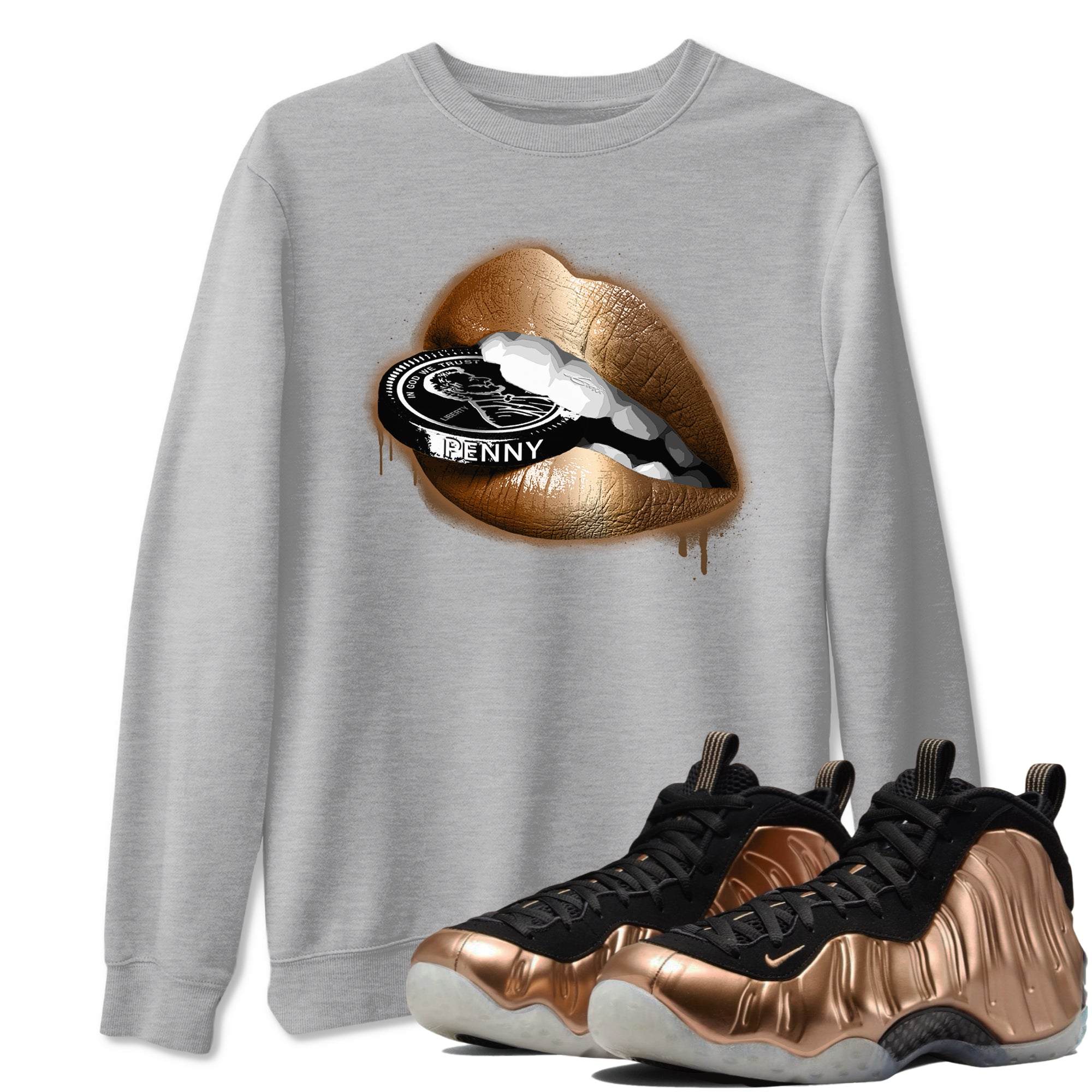 Lips Coin snkmatch Tees - Air Foamposite One Metallic Copper