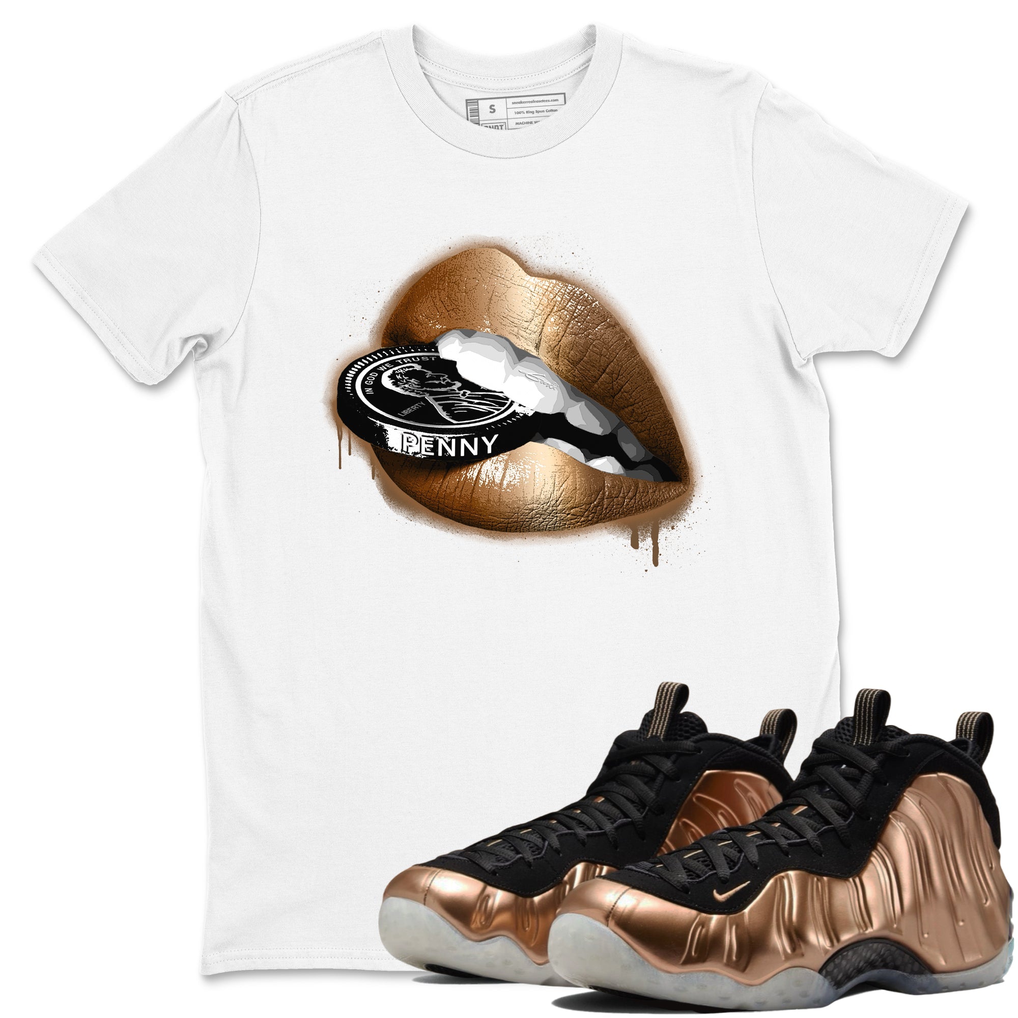 Lips Coin snkmatch Tees - Air Foamposite One Metallic Copper