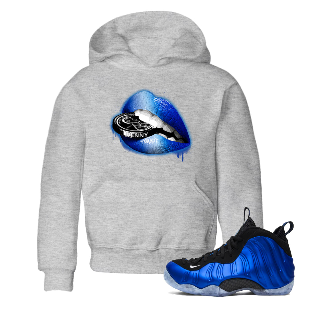Lips Coin snkmatch Tees Kids - Air Foamposite One Royal