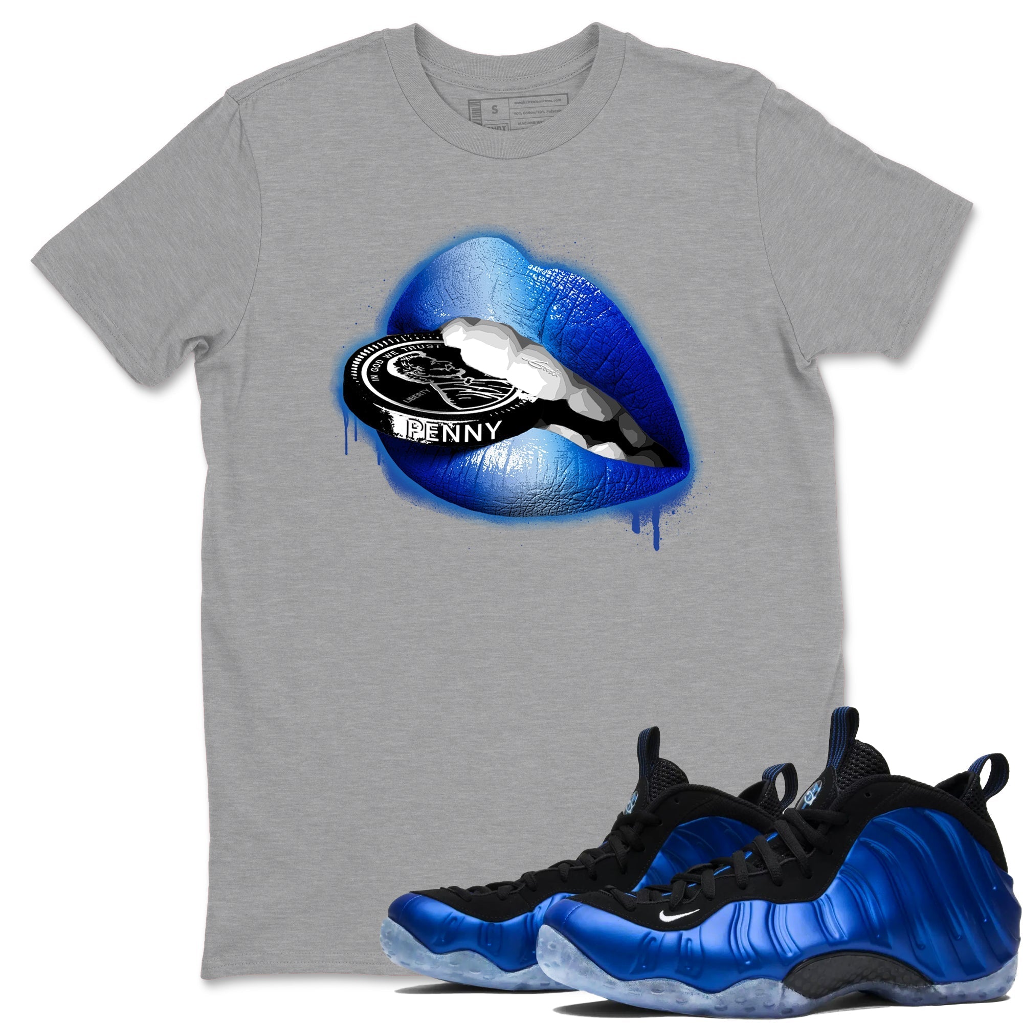 Lips Coin snkmatch Tees - Air Foamposite One Royal