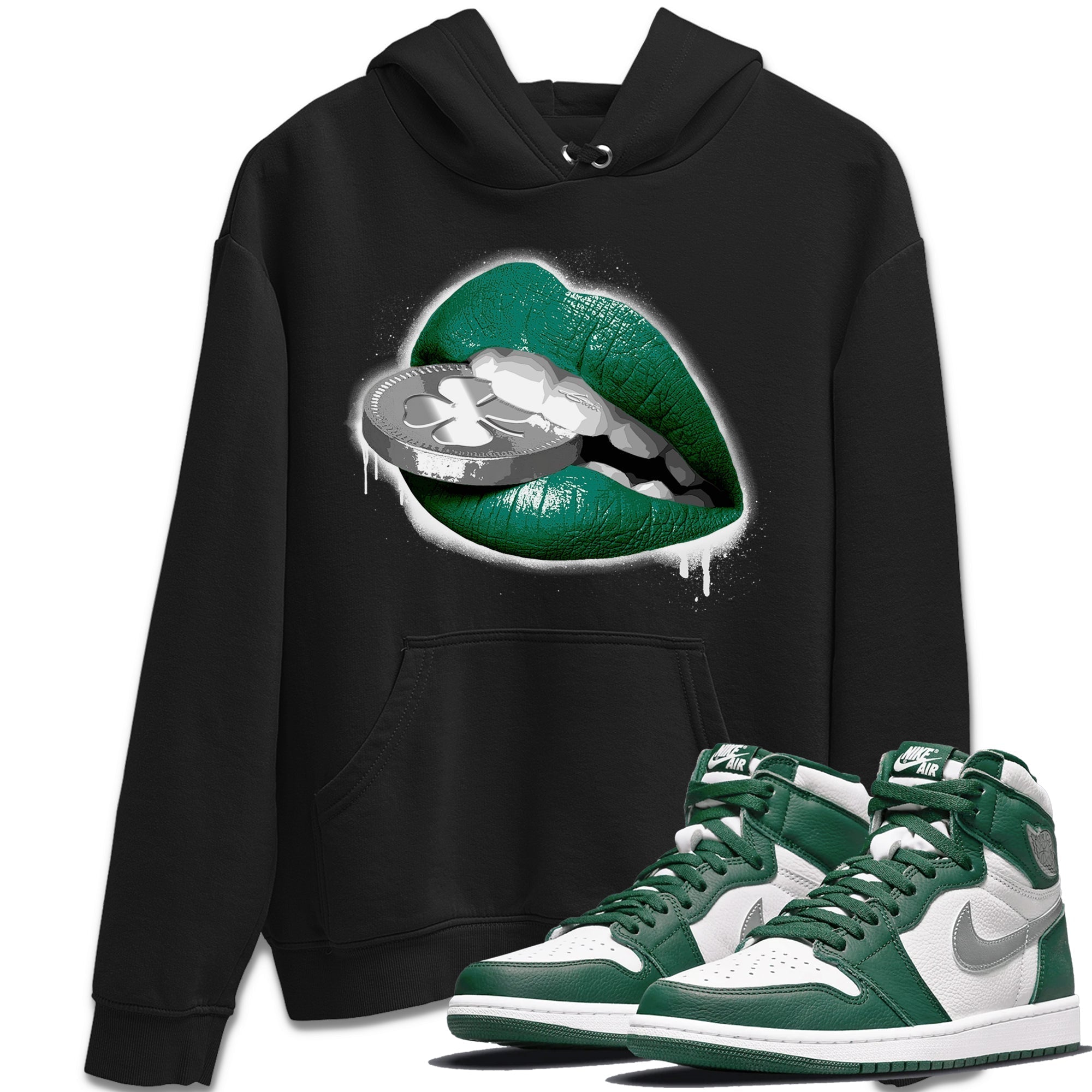 Lips Coin Unisex Tops - Air Jordan 1 Gorge Green