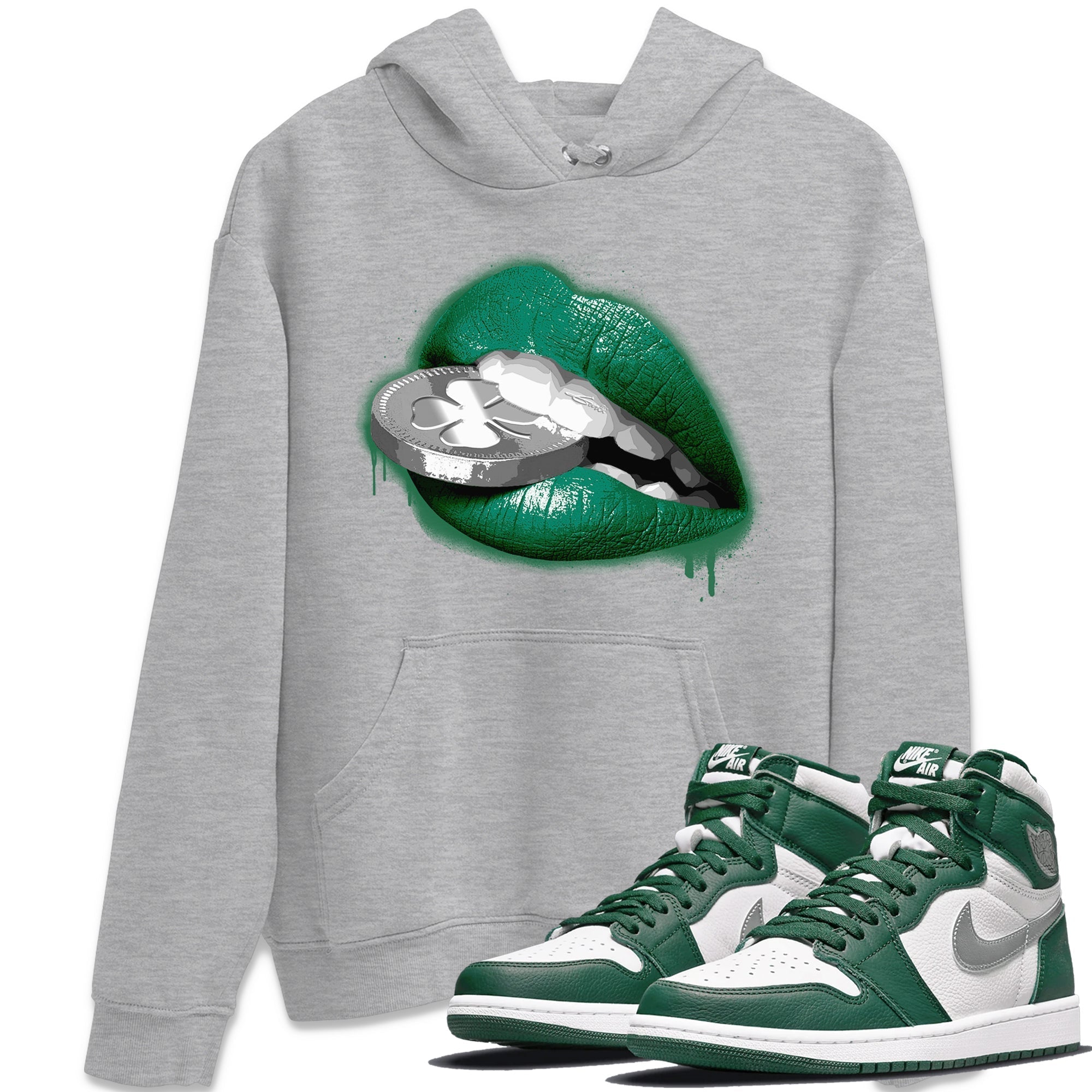 Lips Coin Unisex Tops - Air Jordan 1 Gorge Green