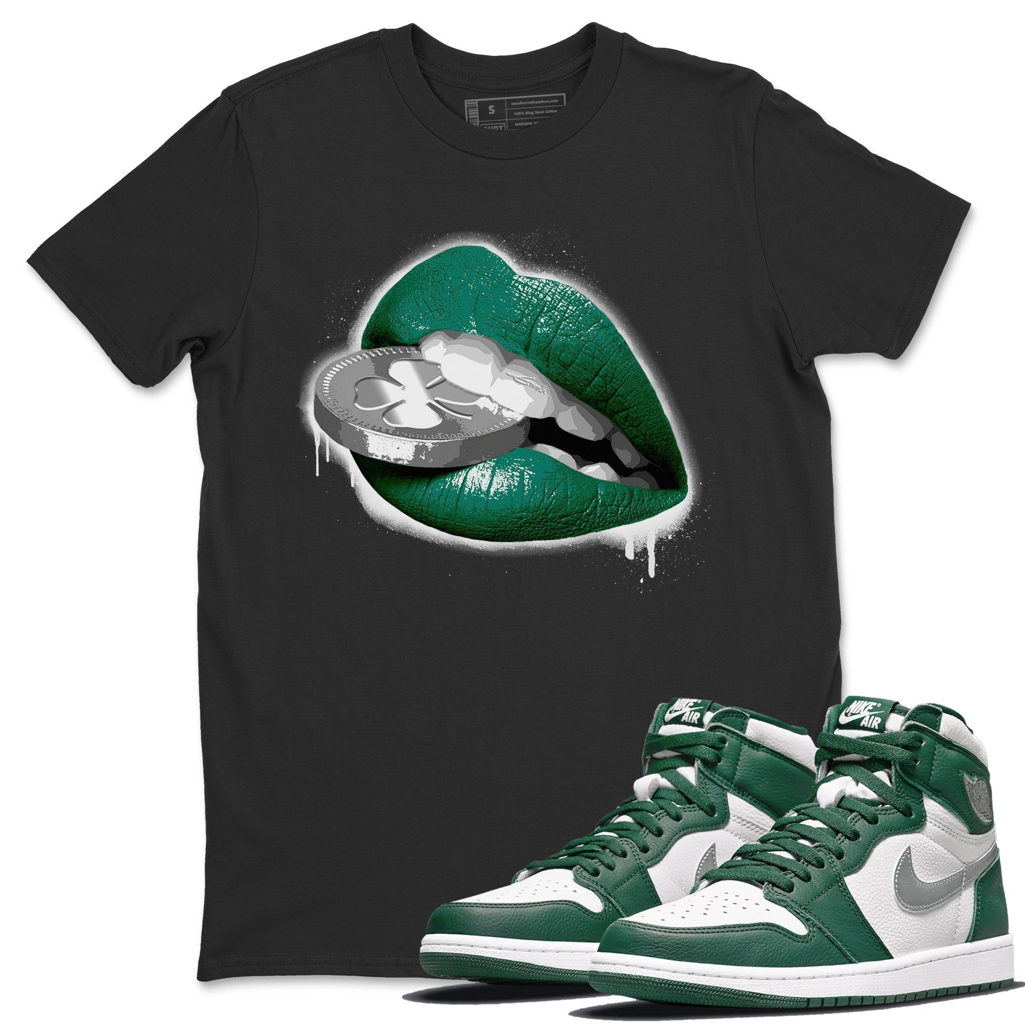 Lips Coin Unisex Tops - Air Jordan 1 Gorge Green