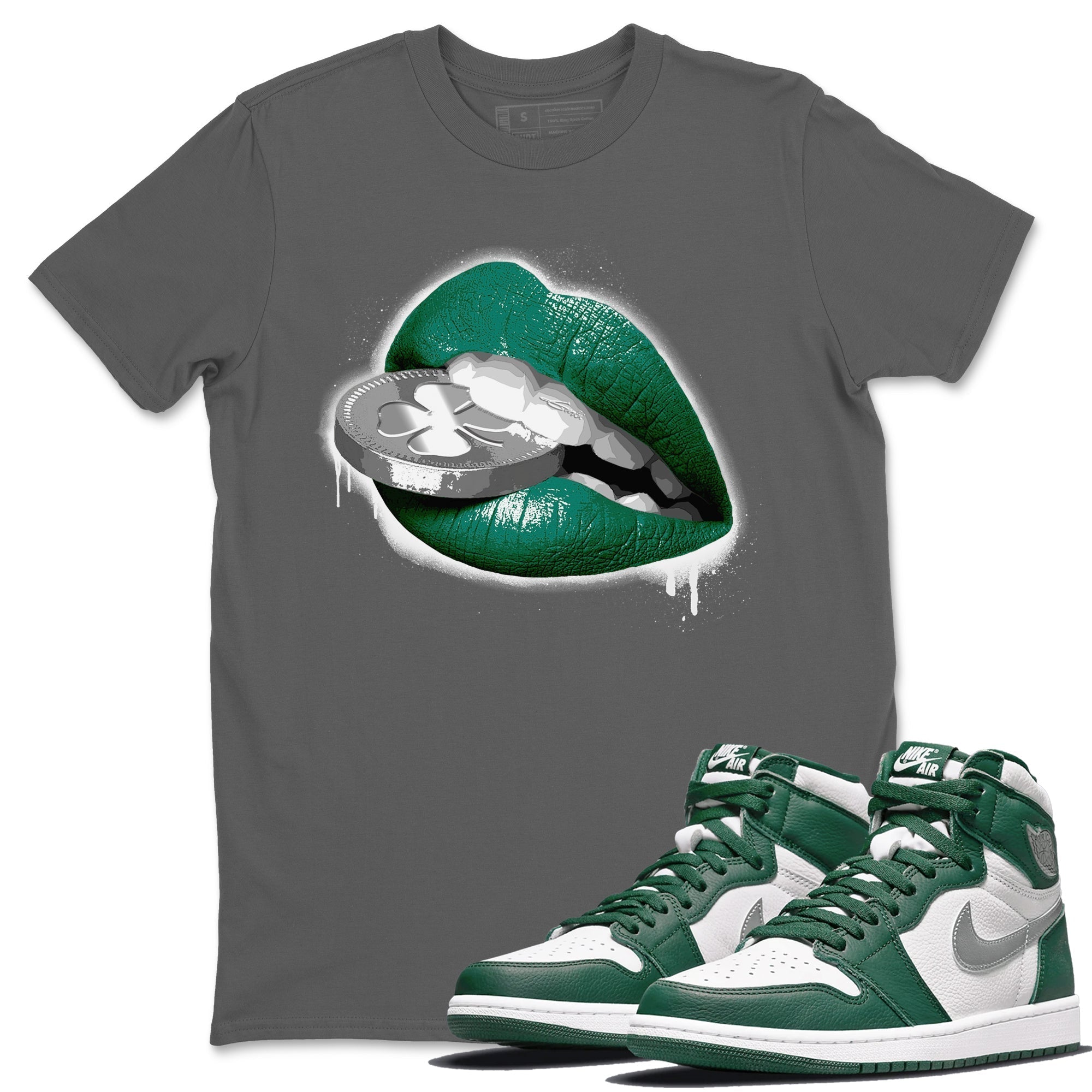 Lips Coin Unisex Tops - Air Jordan 1 Gorge Green
