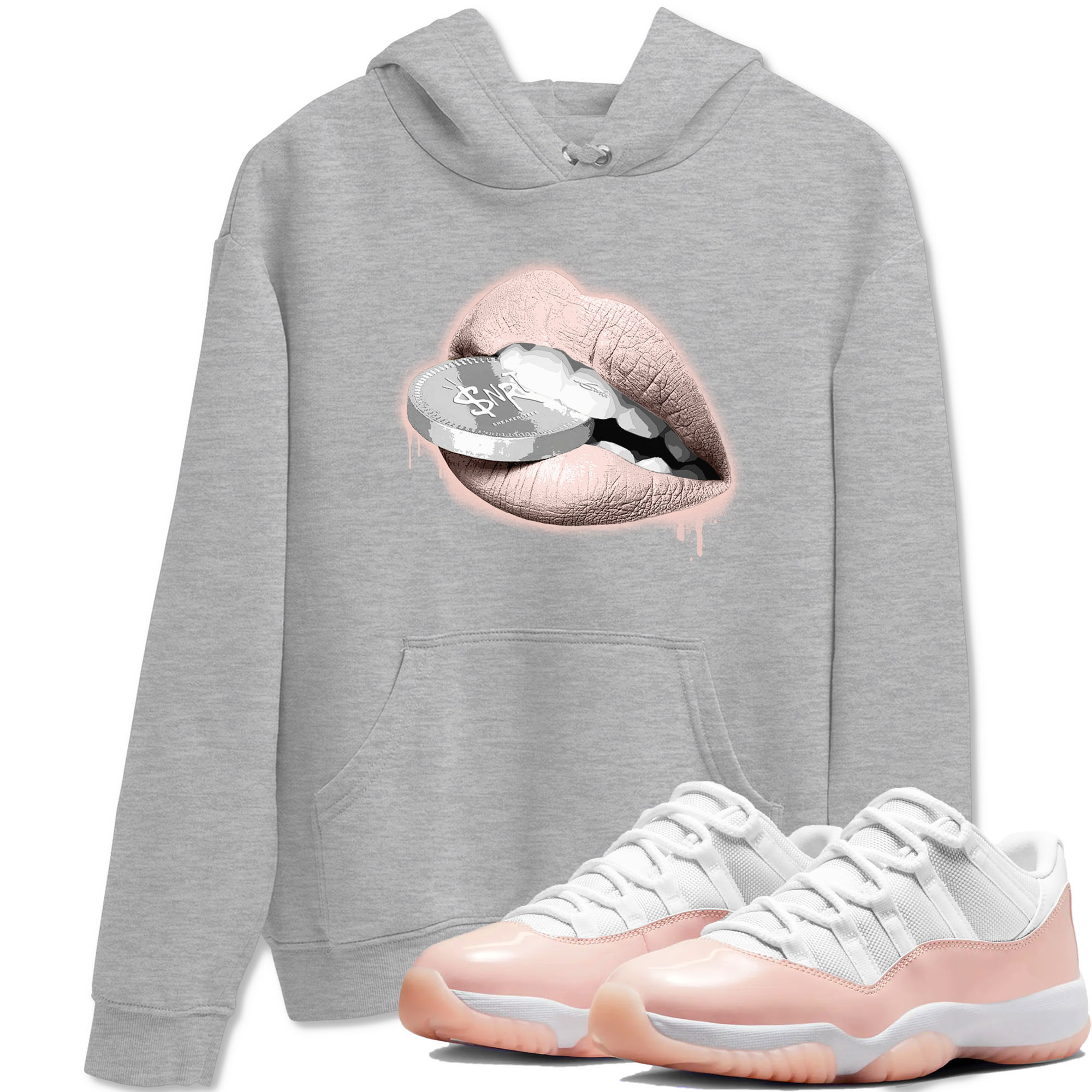 Lips Coin snkmatch Tees - Air Jordan 11 Legend Pink