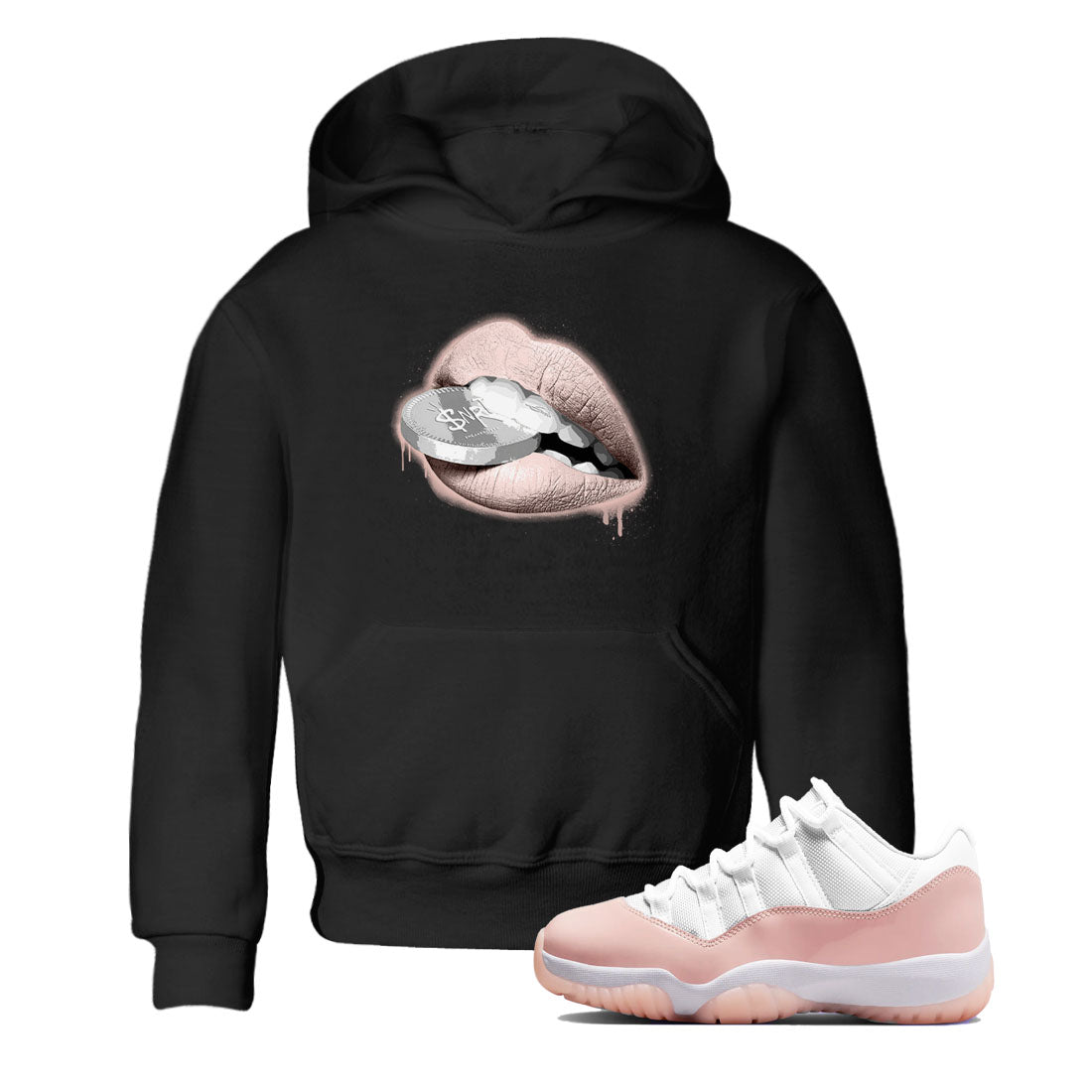 Lips Coin snkmatch Tees Kids - Air Jordan 11 Legend Pink