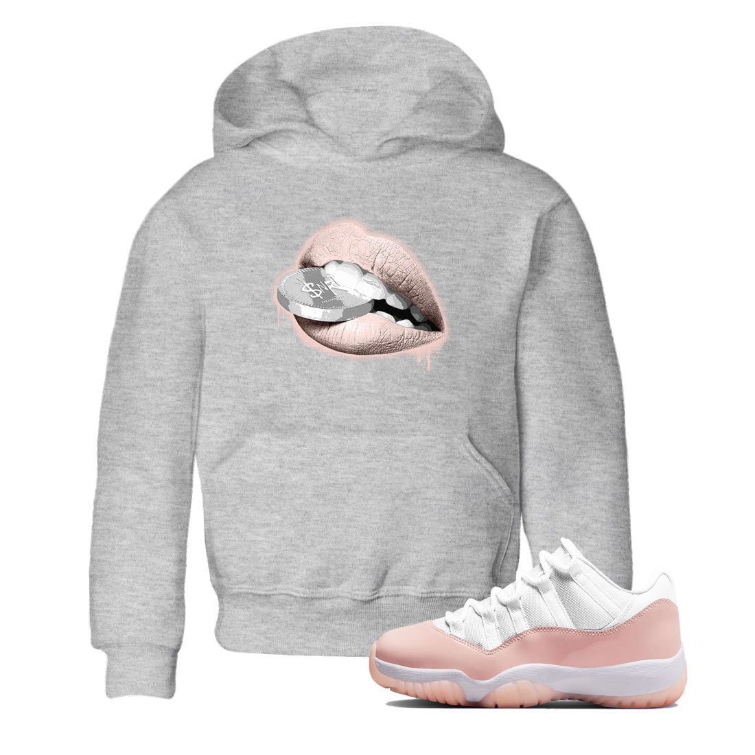 Lips Coin snkmatch Tees Kids - Air Jordan 11 Legend Pink