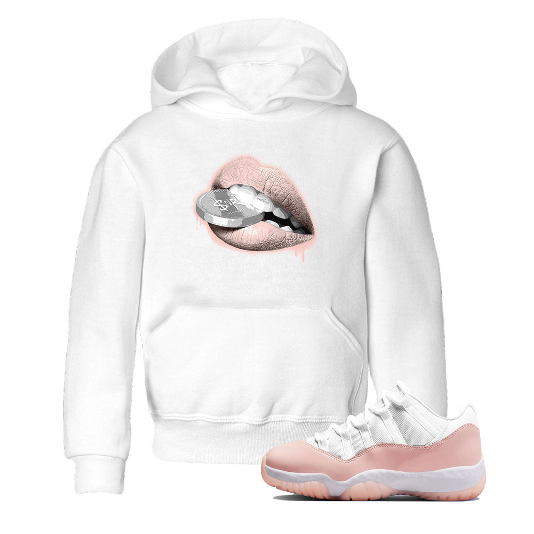 Lips Coin snkmatch Tees Kids - Air Jordan 11 Legend Pink