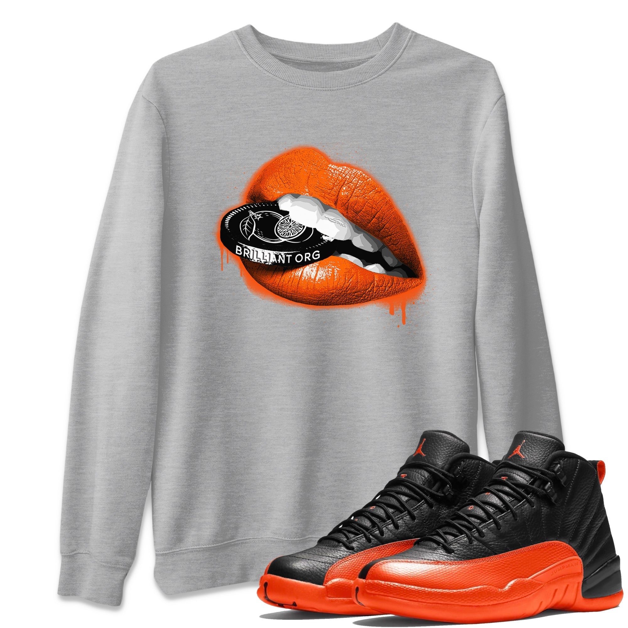 Lips Coin Unisex Tops - Air Jordan 12 Brilliant Orange