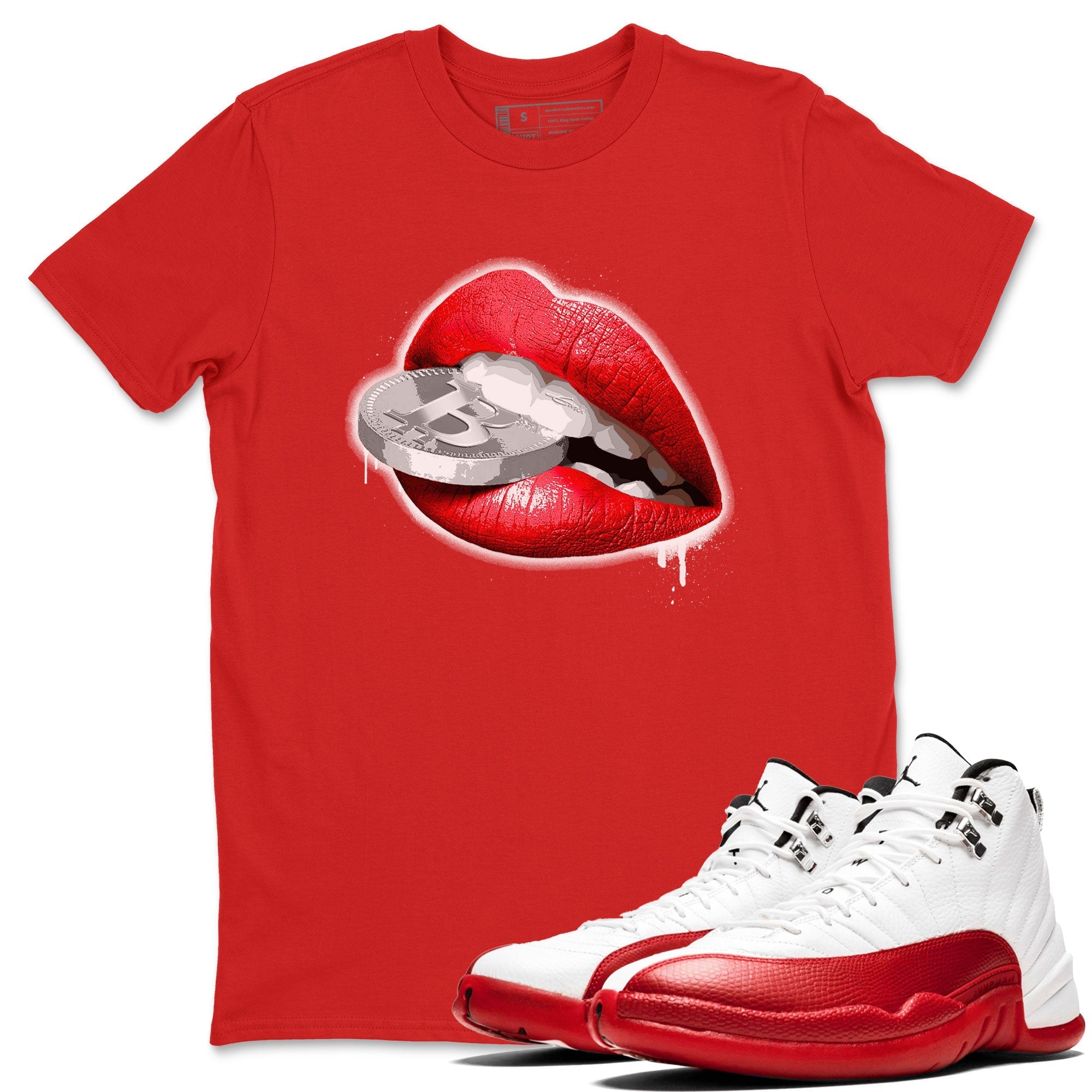 Lips Coin snkmatch Tee - Air Jordan 12 Cherry
