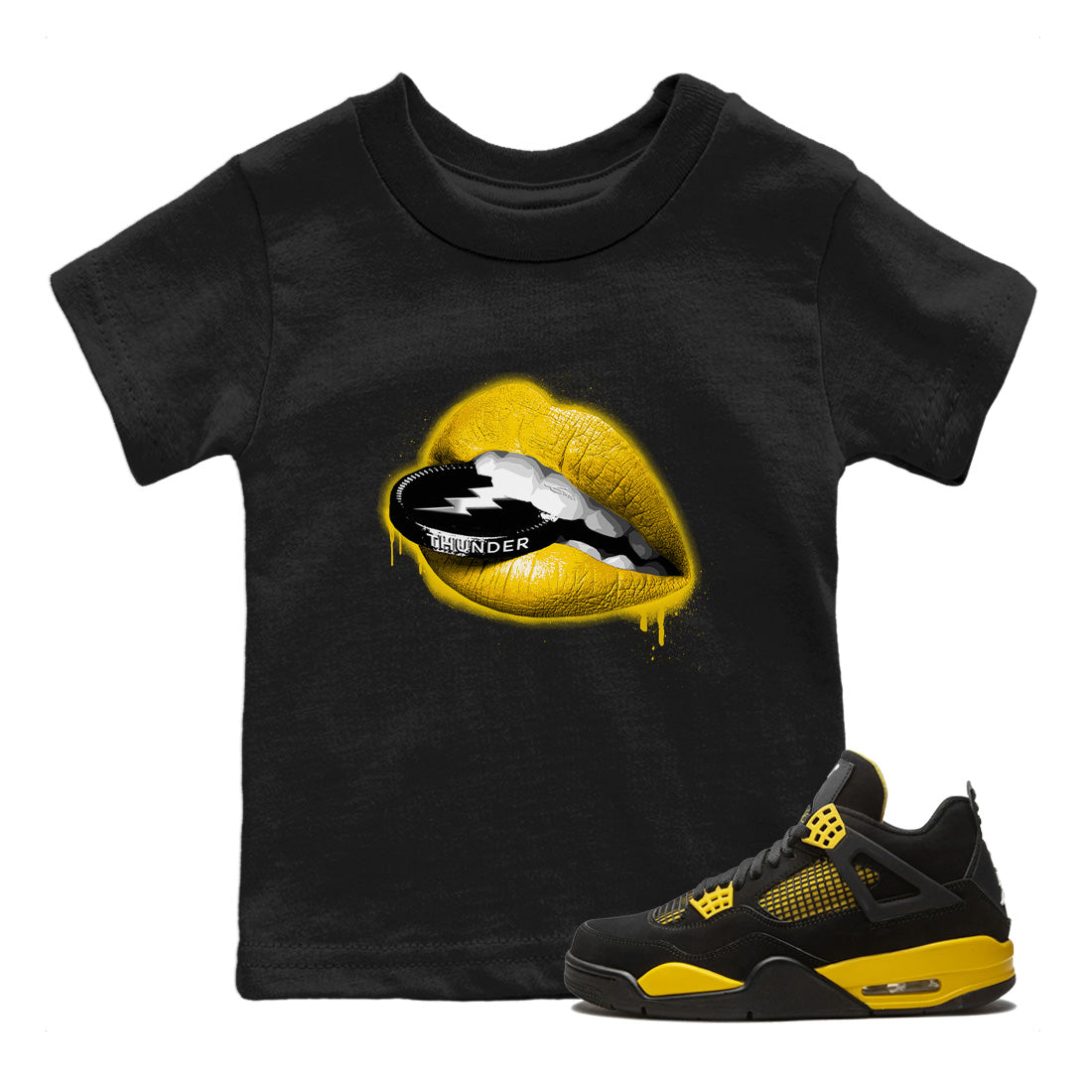 Lips Coin Kids Tops - Air Jordan 4 Thunder