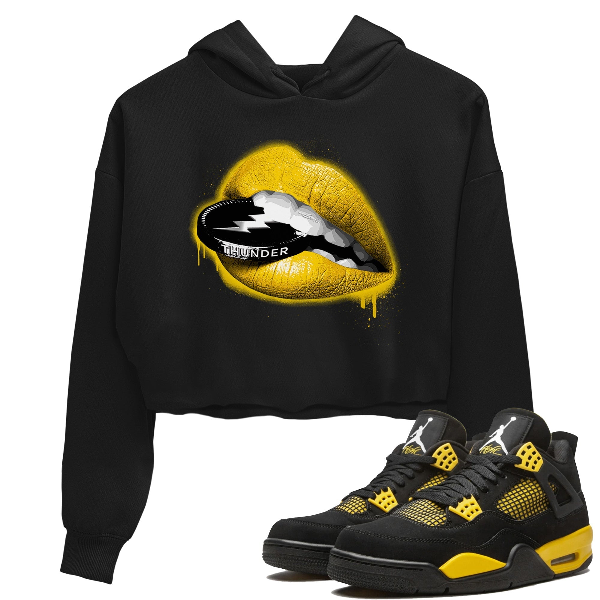 Lips Coin Women's Tops - Air Jordan 4 Thunder