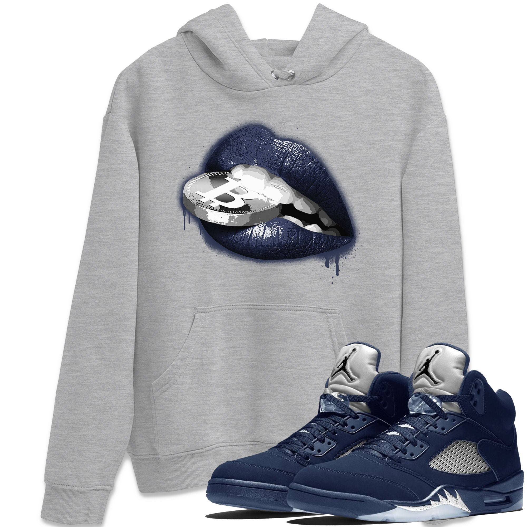 Lips Coin snkmatch Tee - Air Jordan 5 Georgetown