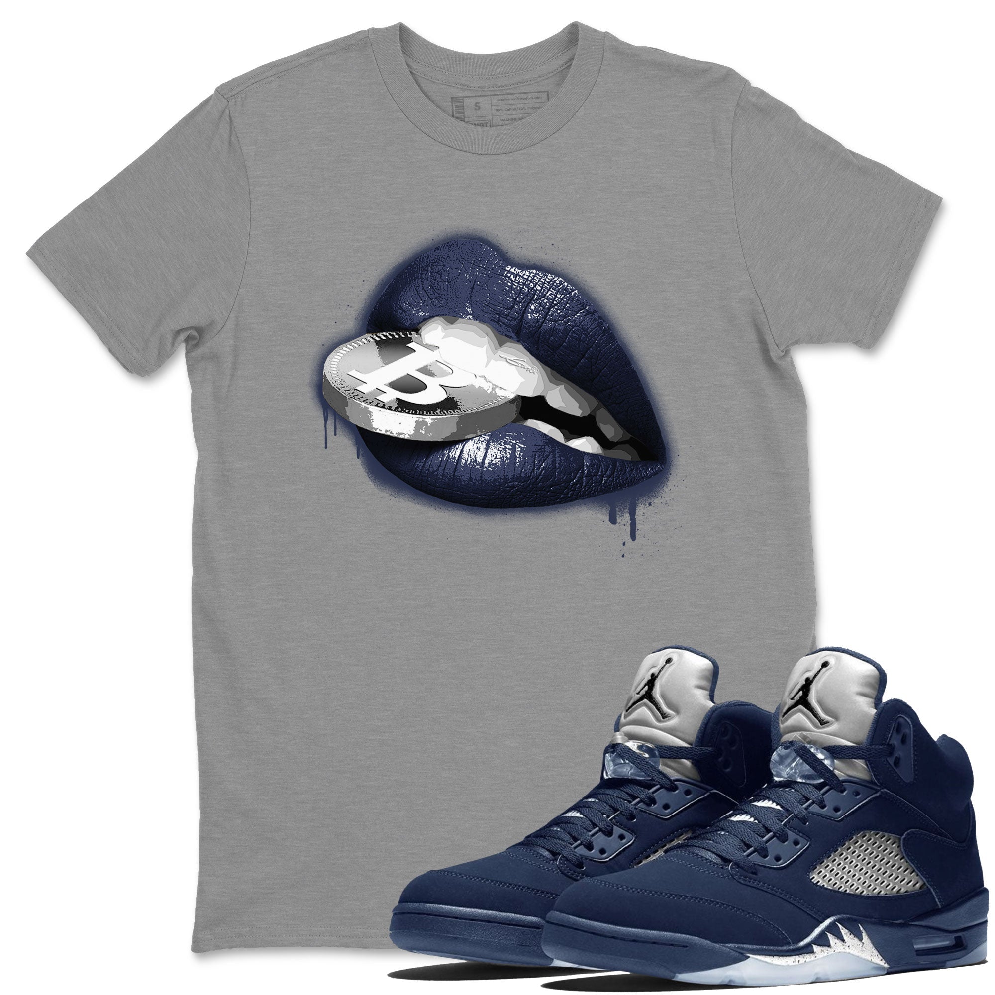 Lips Coin snkmatch Tee - Air Jordan 5 Georgetown