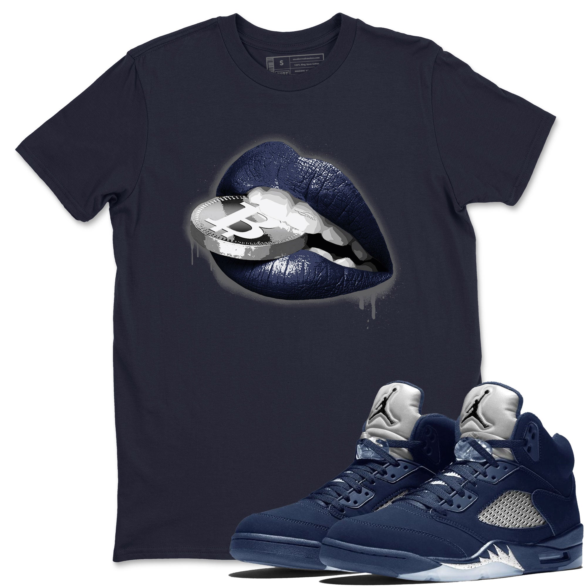 Lips Coin snkmatch Tee - Air Jordan 5 Georgetown