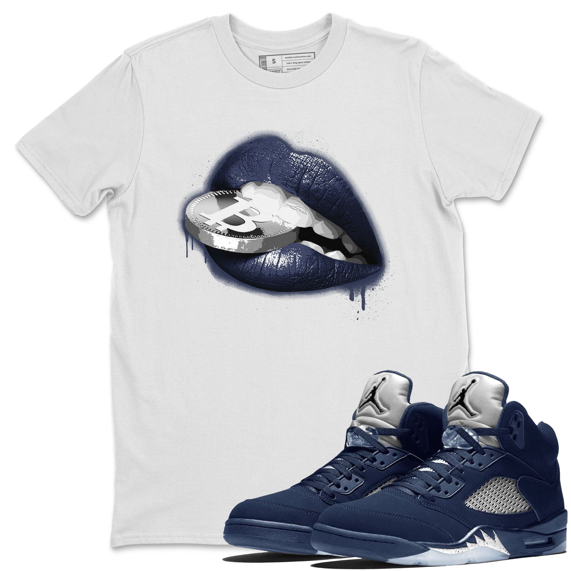 Lips Coin snkmatch Tee - Air Jordan 5 Georgetown