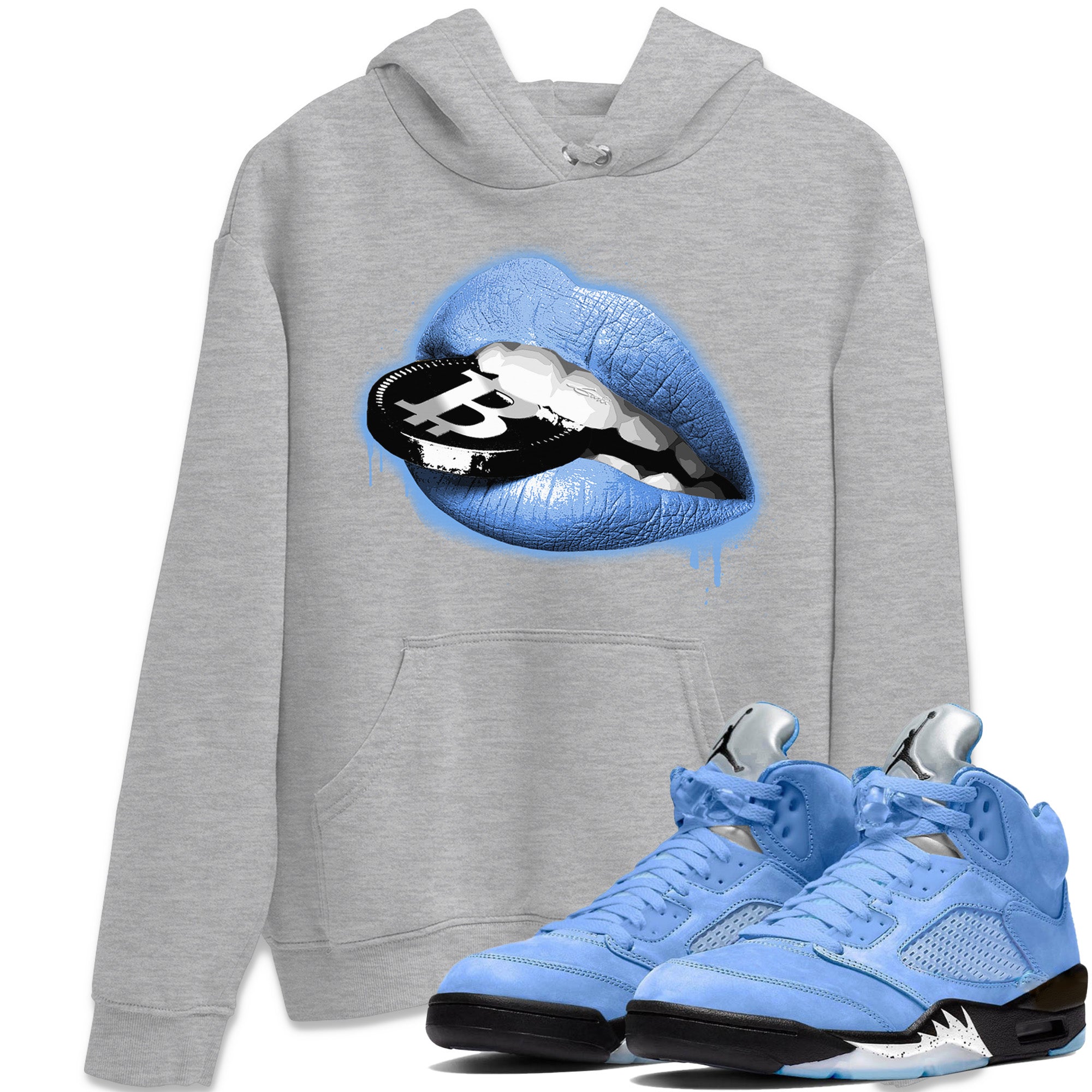 Lips Coin Unisex Tops - Air Jordan 5 UNC