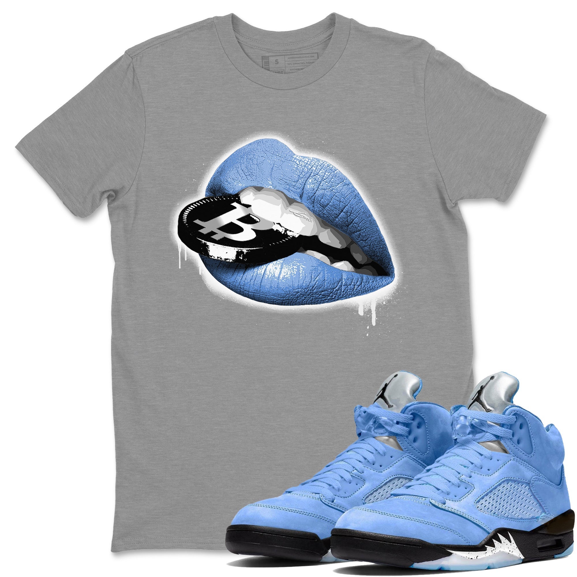 Lips Coin Unisex Tops - Air Jordan 5 UNC