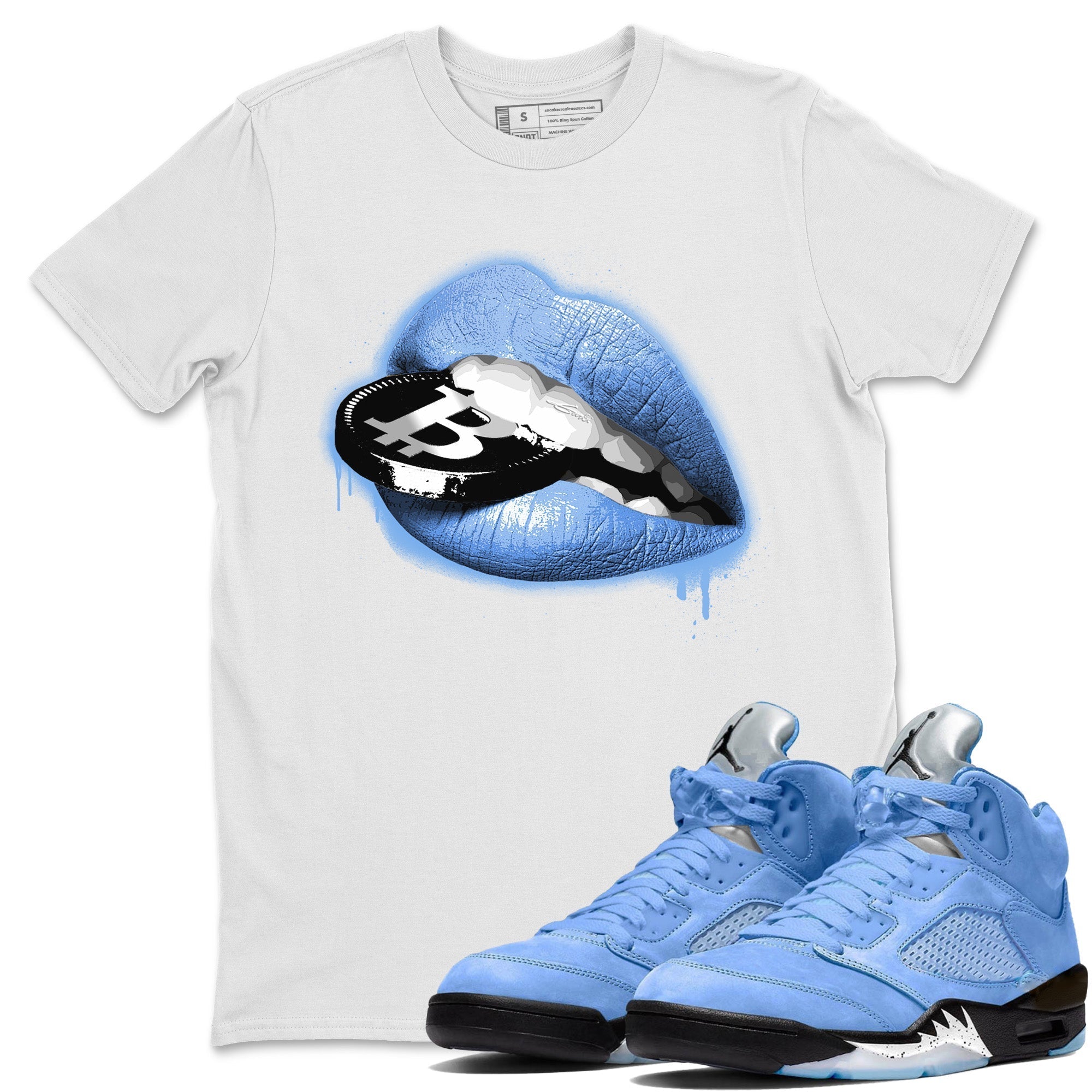 Lips Coin Unisex Tops - Air Jordan 5 UNC