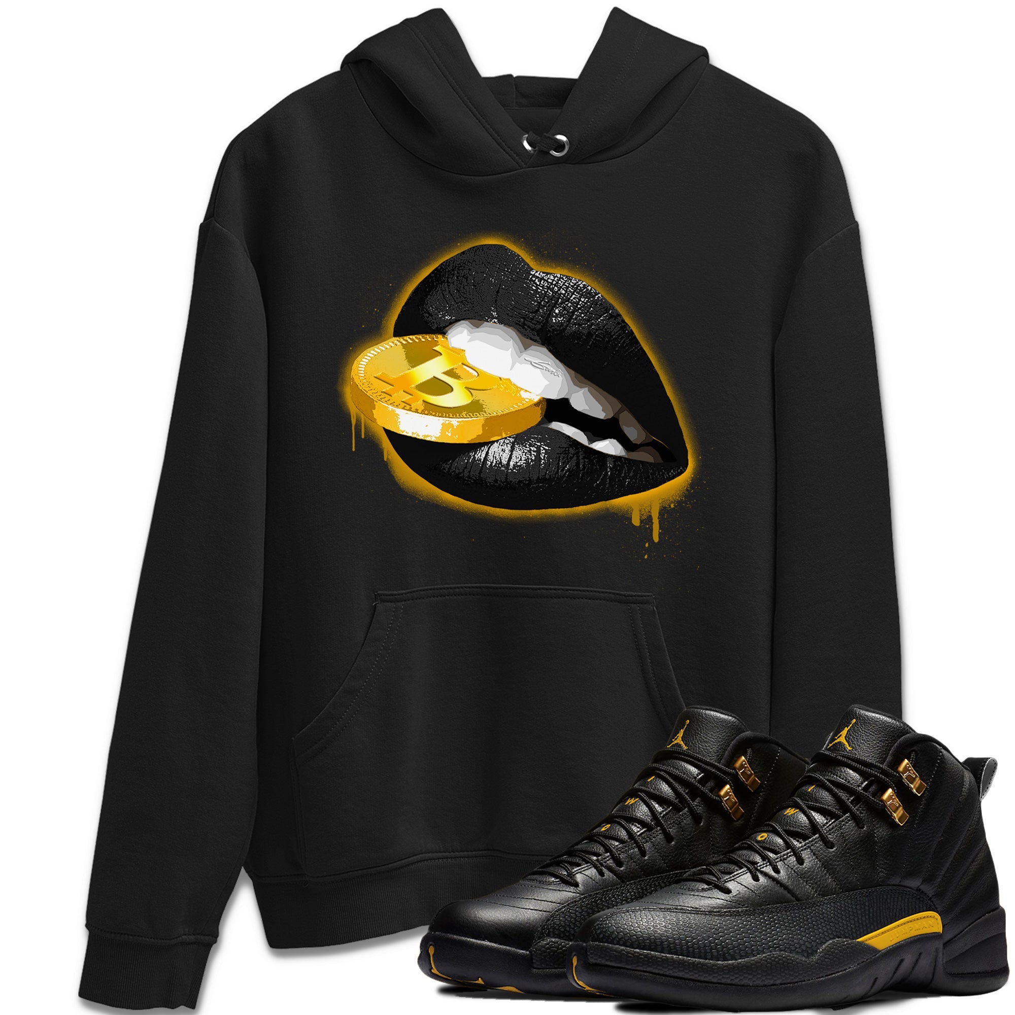 Lips Coin Unisex Tops - Air Jordan 12 Black Taxi