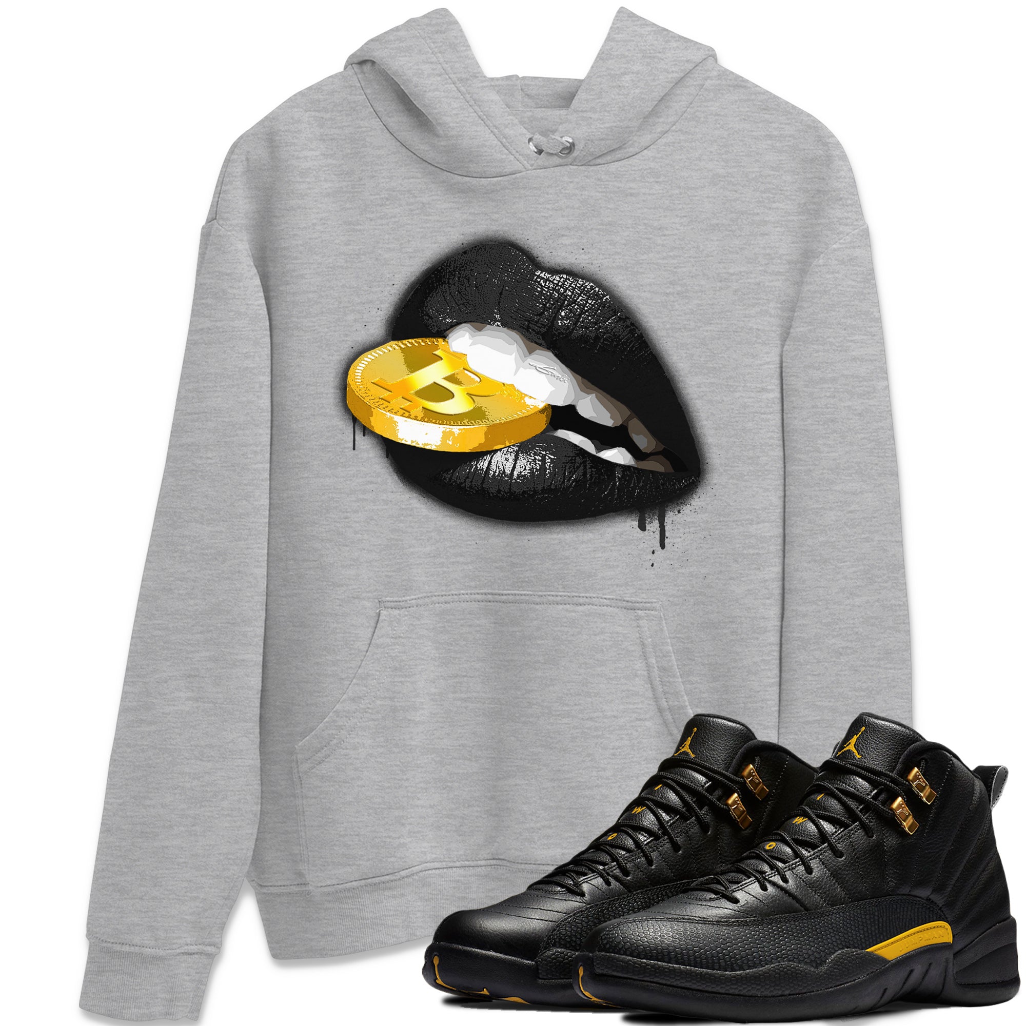 Lips Coin Unisex Tops - Air Jordan 12 Black Taxi