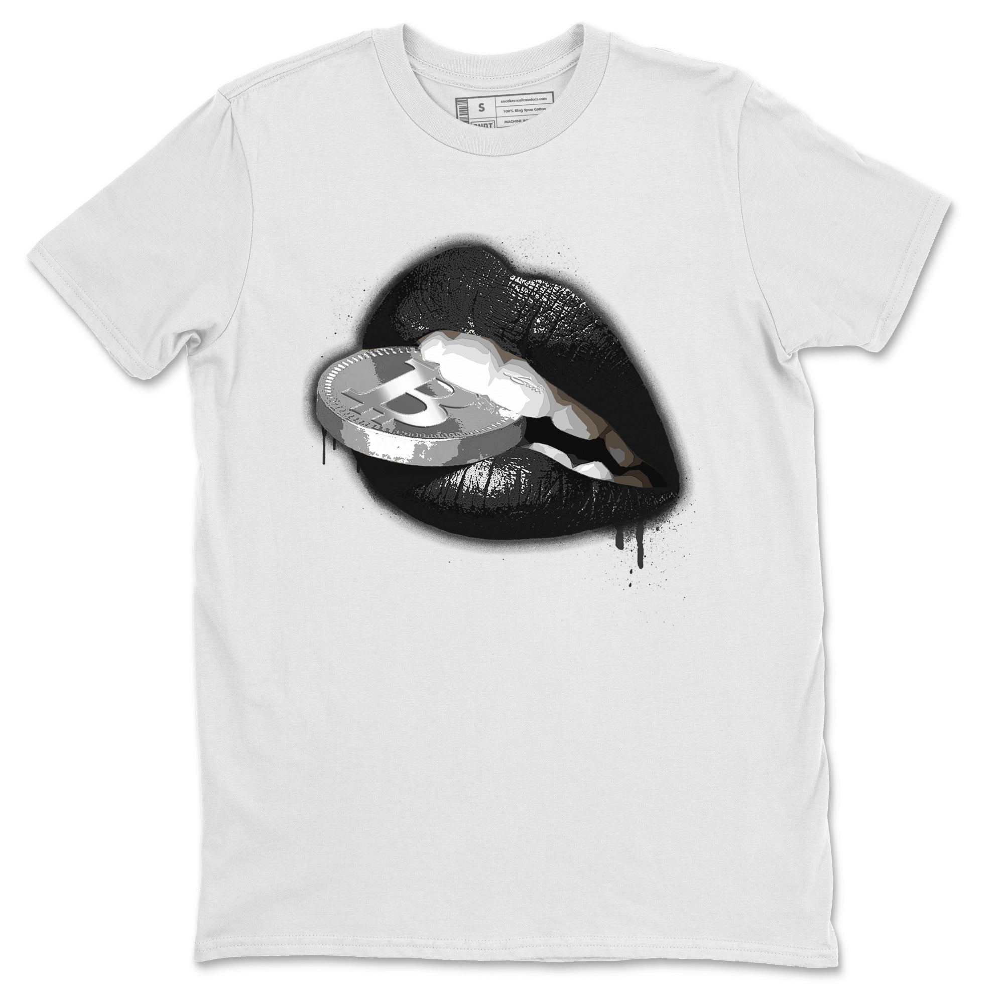 Lips Coin Unisex Tops - Air Jordan 4 Black Canvas