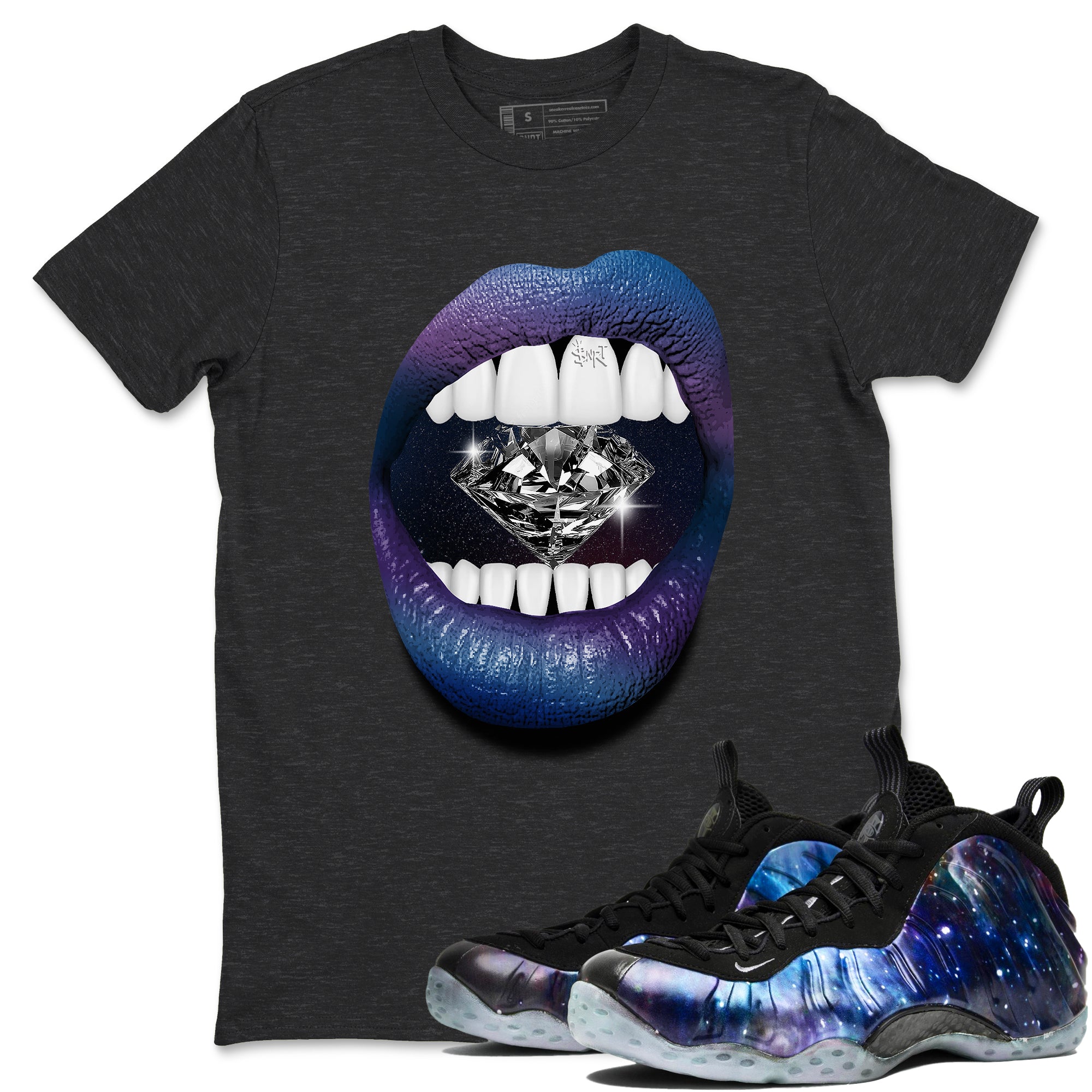 Lips Diamond snkmatch Tees - Air Foamposite One Galaxy