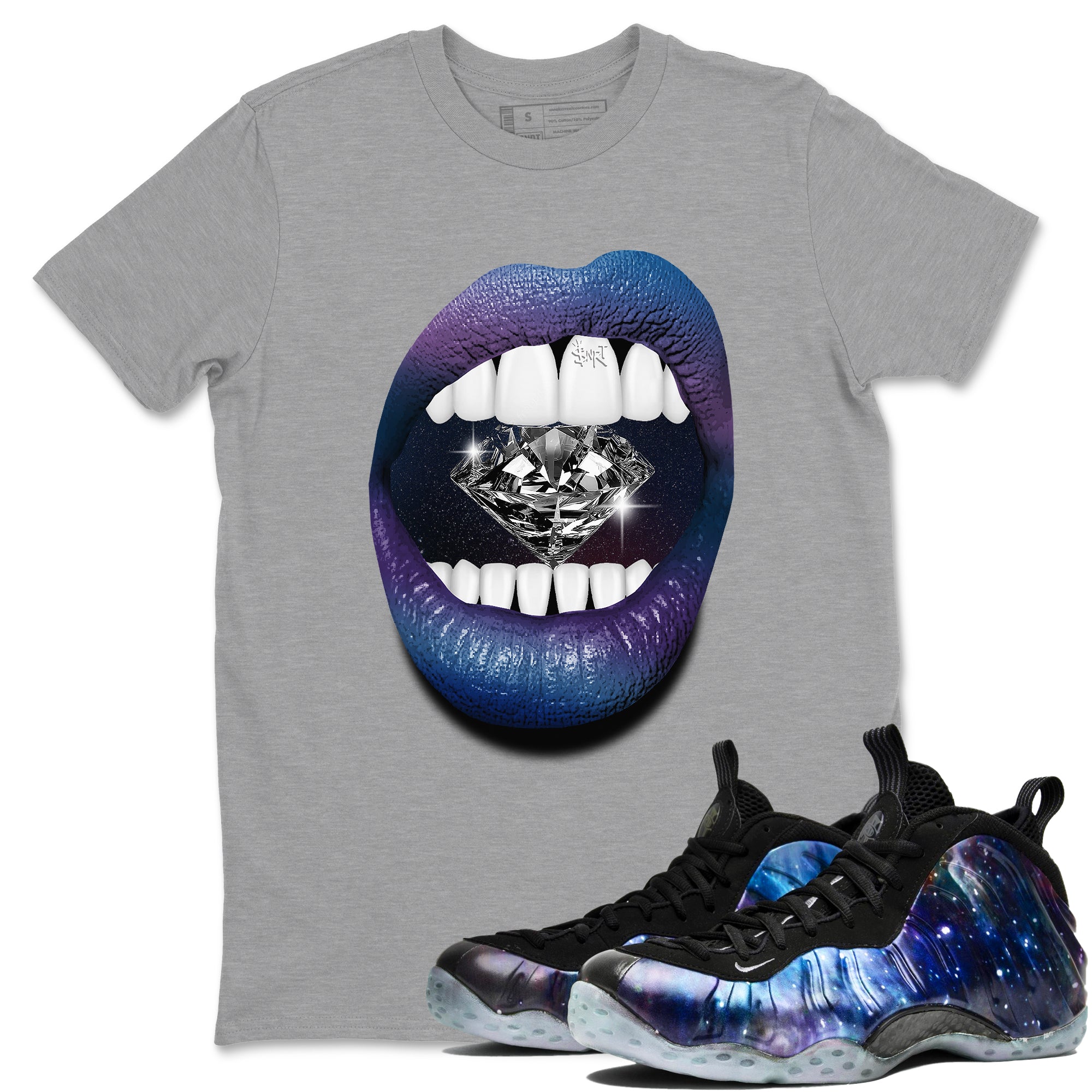 Lips Diamond snkmatch Tees - Air Foamposite One Galaxy