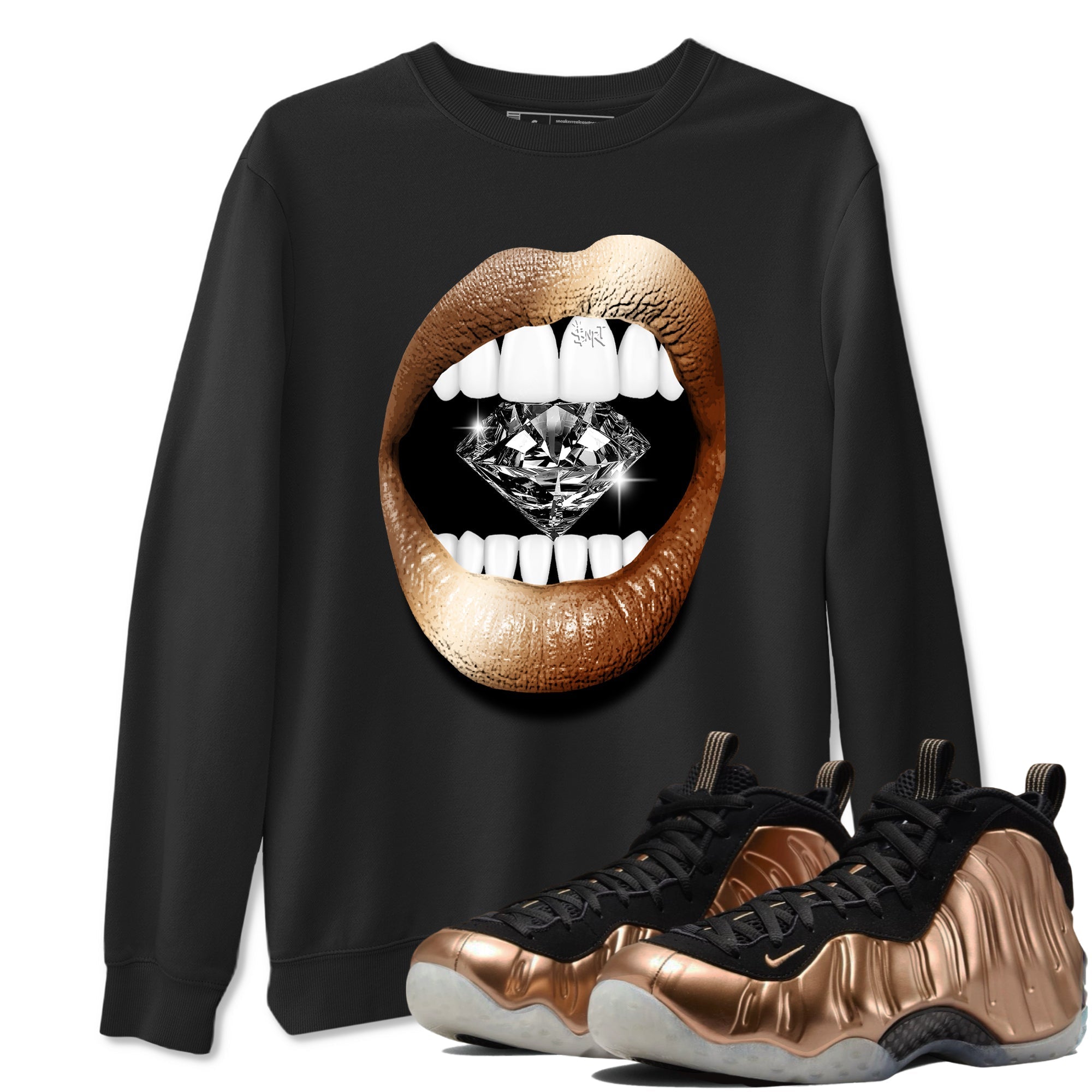 Lips Diamond snkmatch Tees - Air Foamposite One Metallic Copper